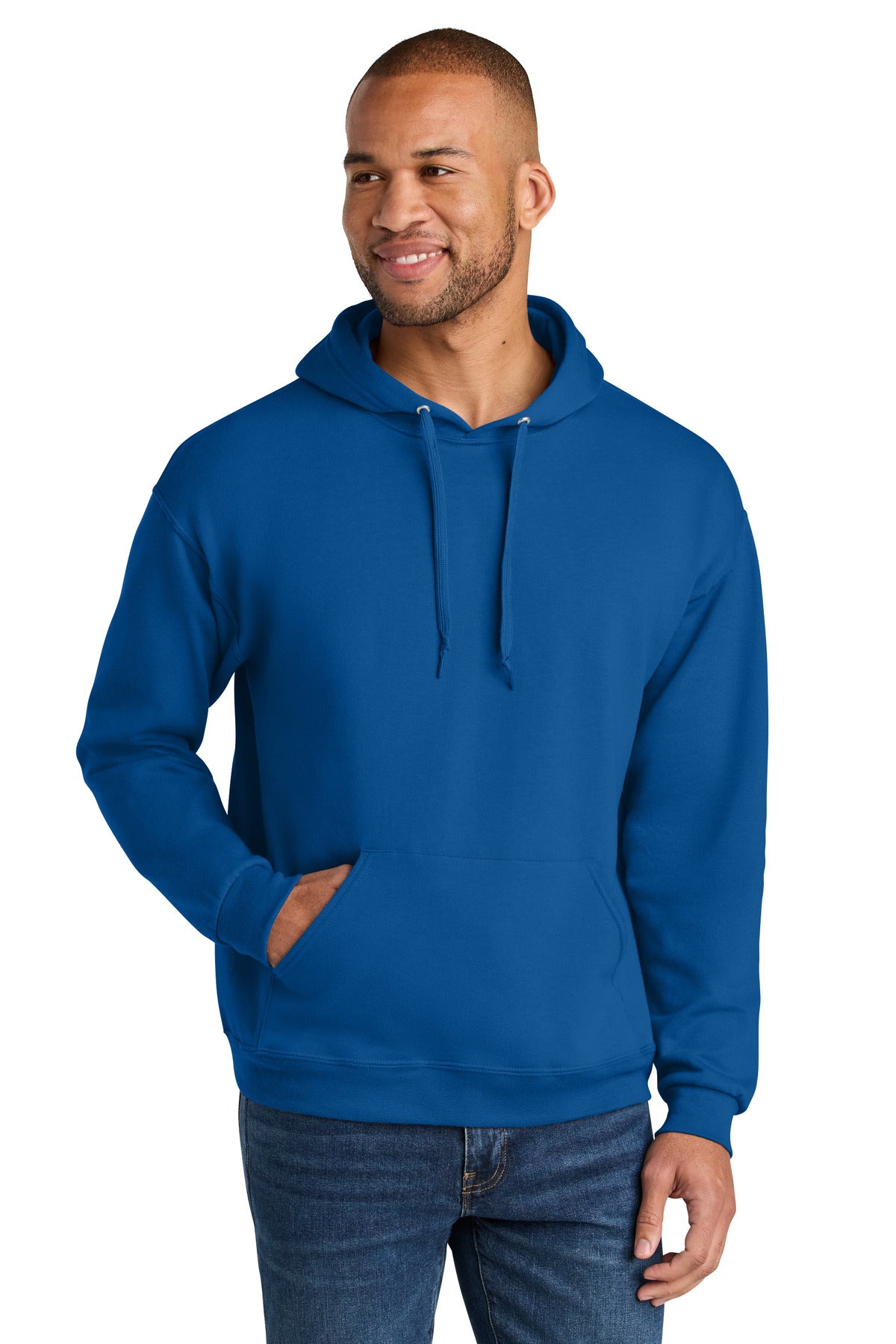 Custom Embroidery or DTF Print - Jerzees Ultimate ™  Unisex CVC Ring Spun Hooded Sweatshirt IC49M