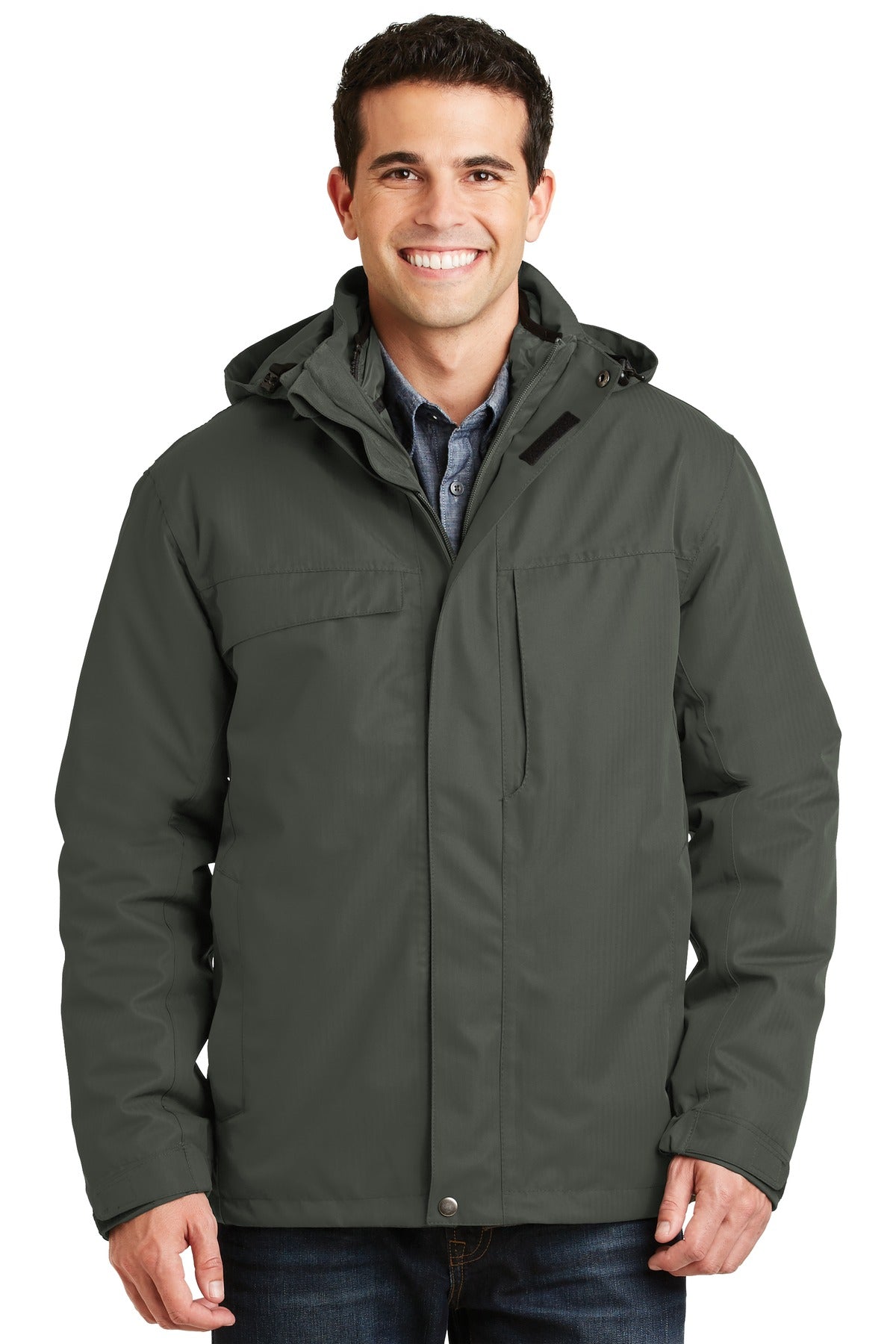 Custom Embroidery or DTF Print - Port Authority ®  Herringbone 3-in-1 Parka. J302
