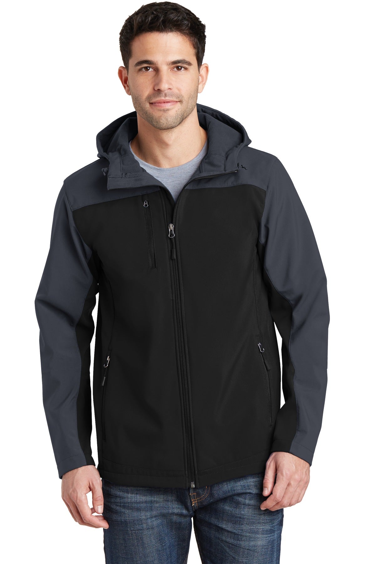 Custom Embroidery or DTF Print - Port Authority ®  Hooded Core Soft Shell Jacket. J335
