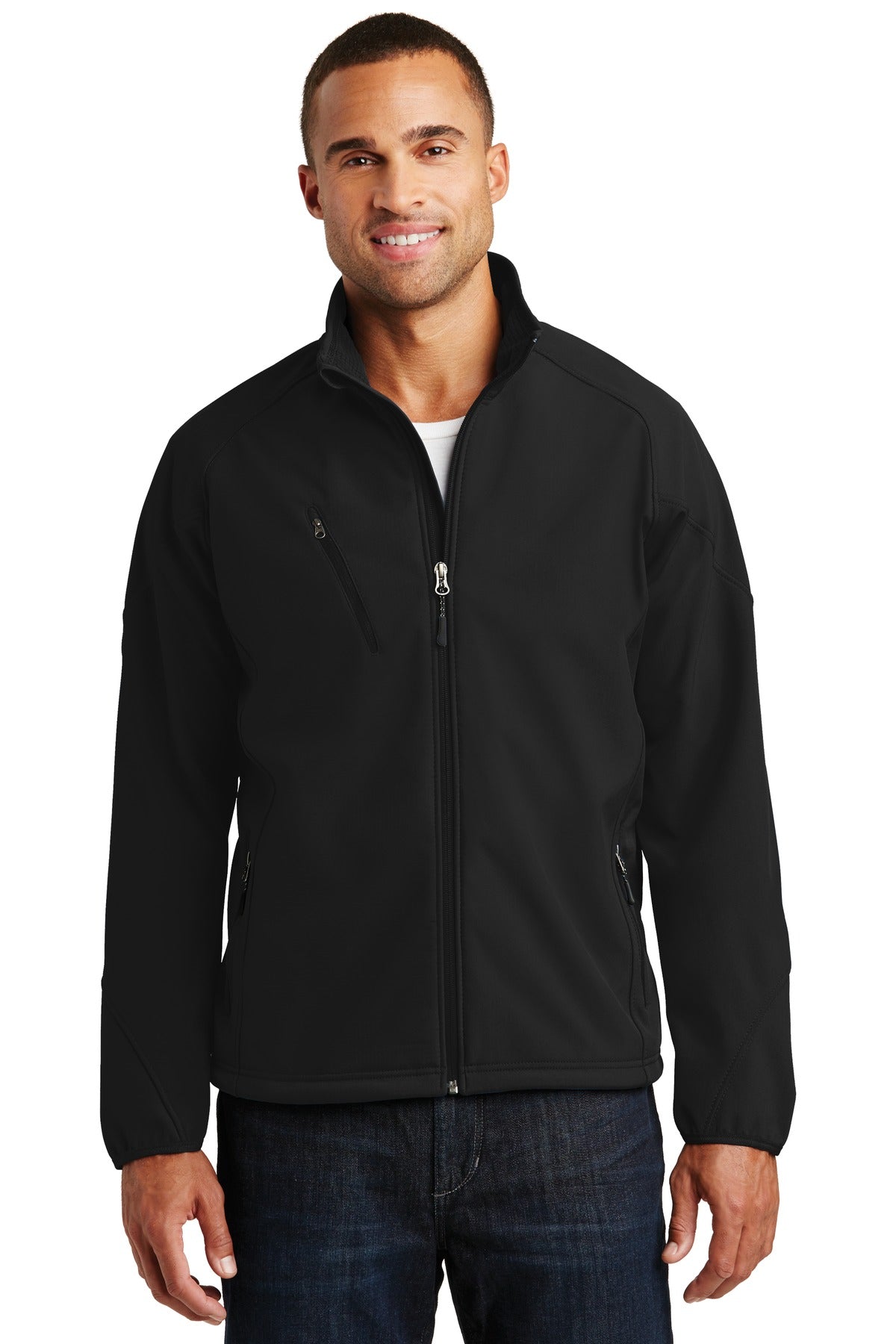 Custom Embroidery or DTF Print - Port Authority ®  Textured Soft Shell Jacket. J705