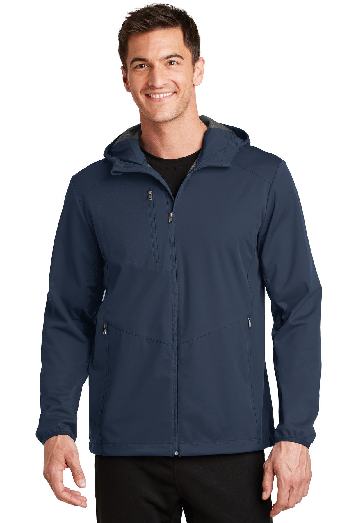 Custom Embroidery or DTF Print - Port Authority ®  Active Hooded Soft Shell Jacket. J719
