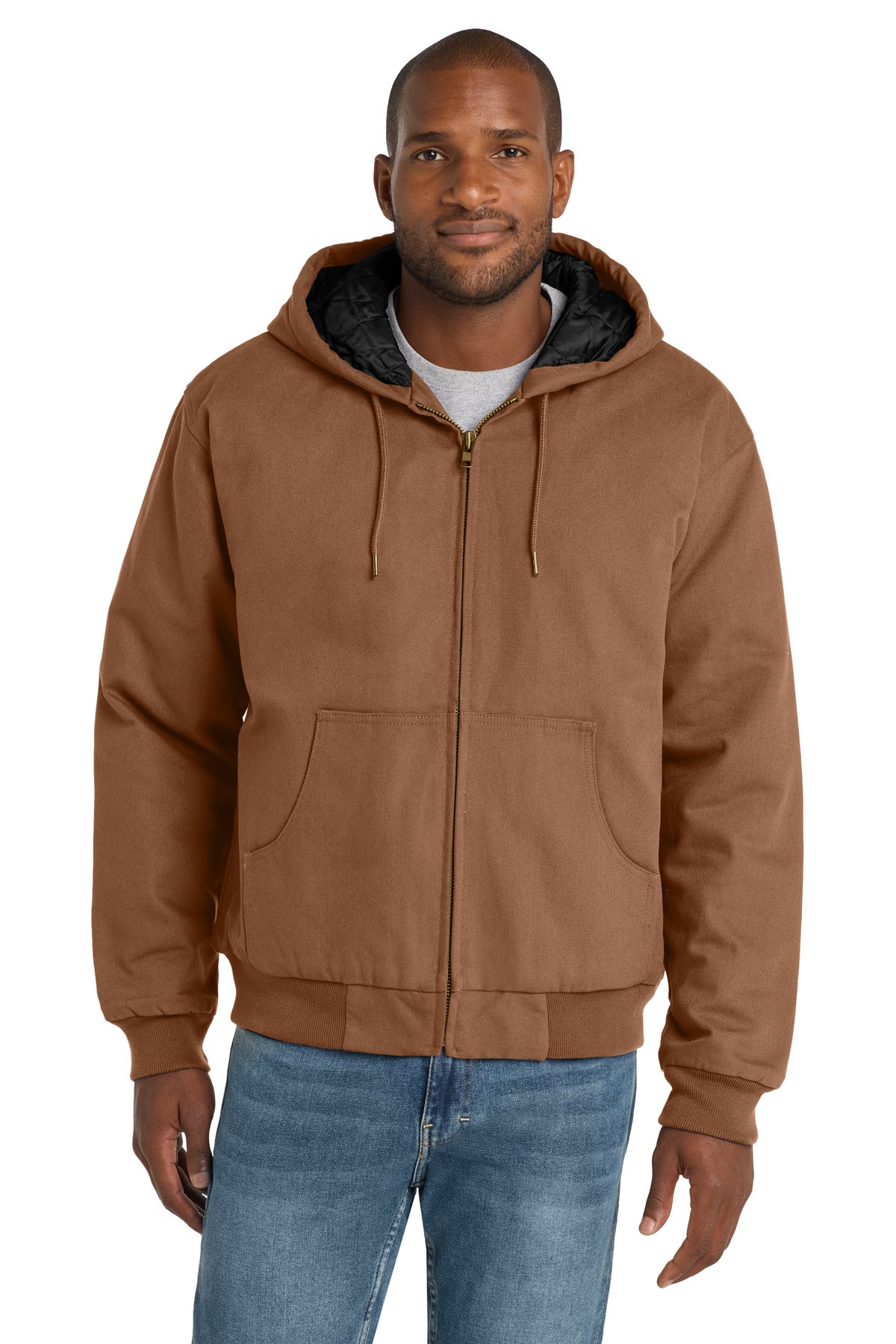 Custom Embroidery or DTF Print - CornerStone ®  - Duck Cloth Hooded Work Jacket.  J763H