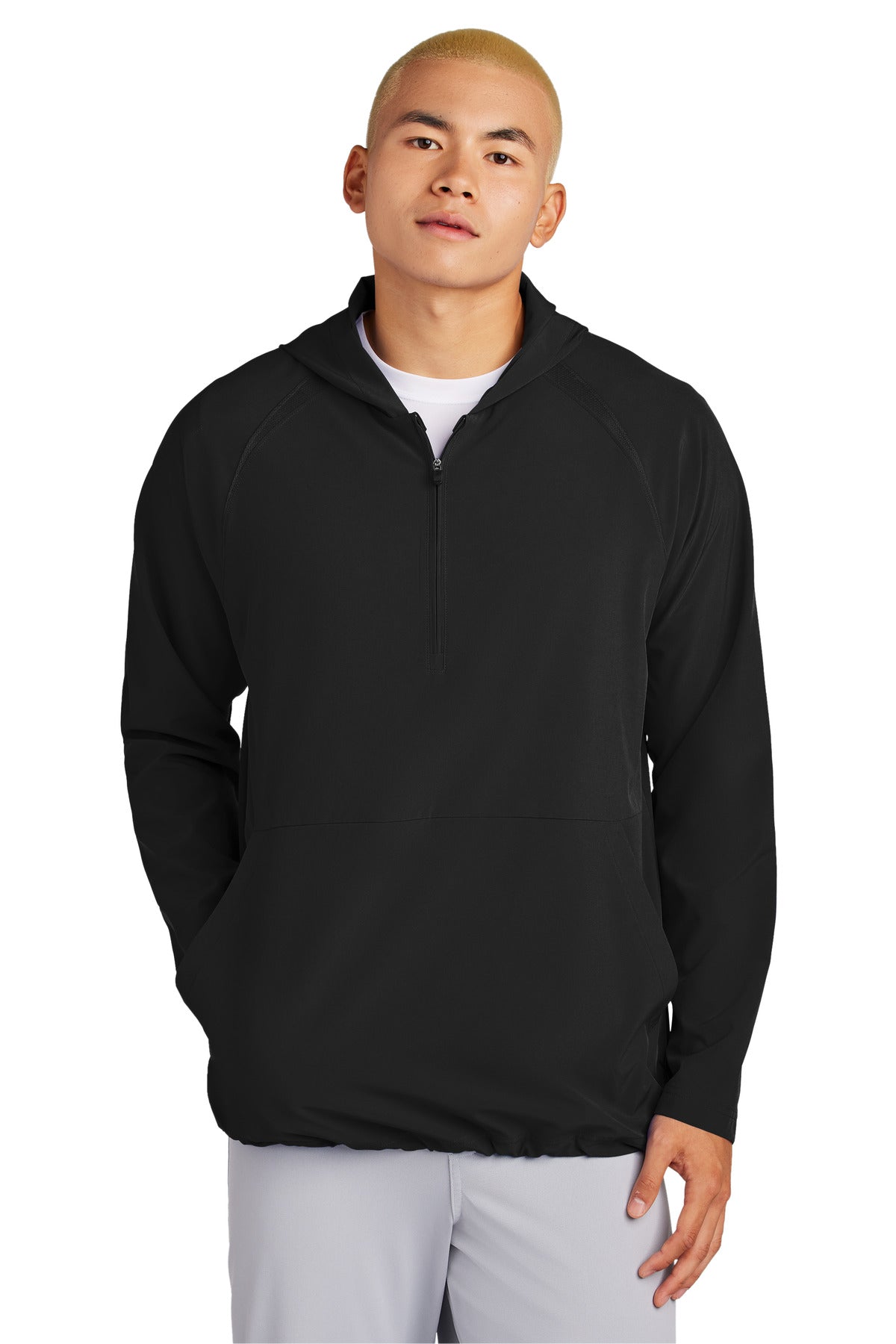 Custom Embroidery or DTF Print - Sport-Tek ®  Repeat 1/2-Zip Long Sleeve Hooded Jacket JST488
