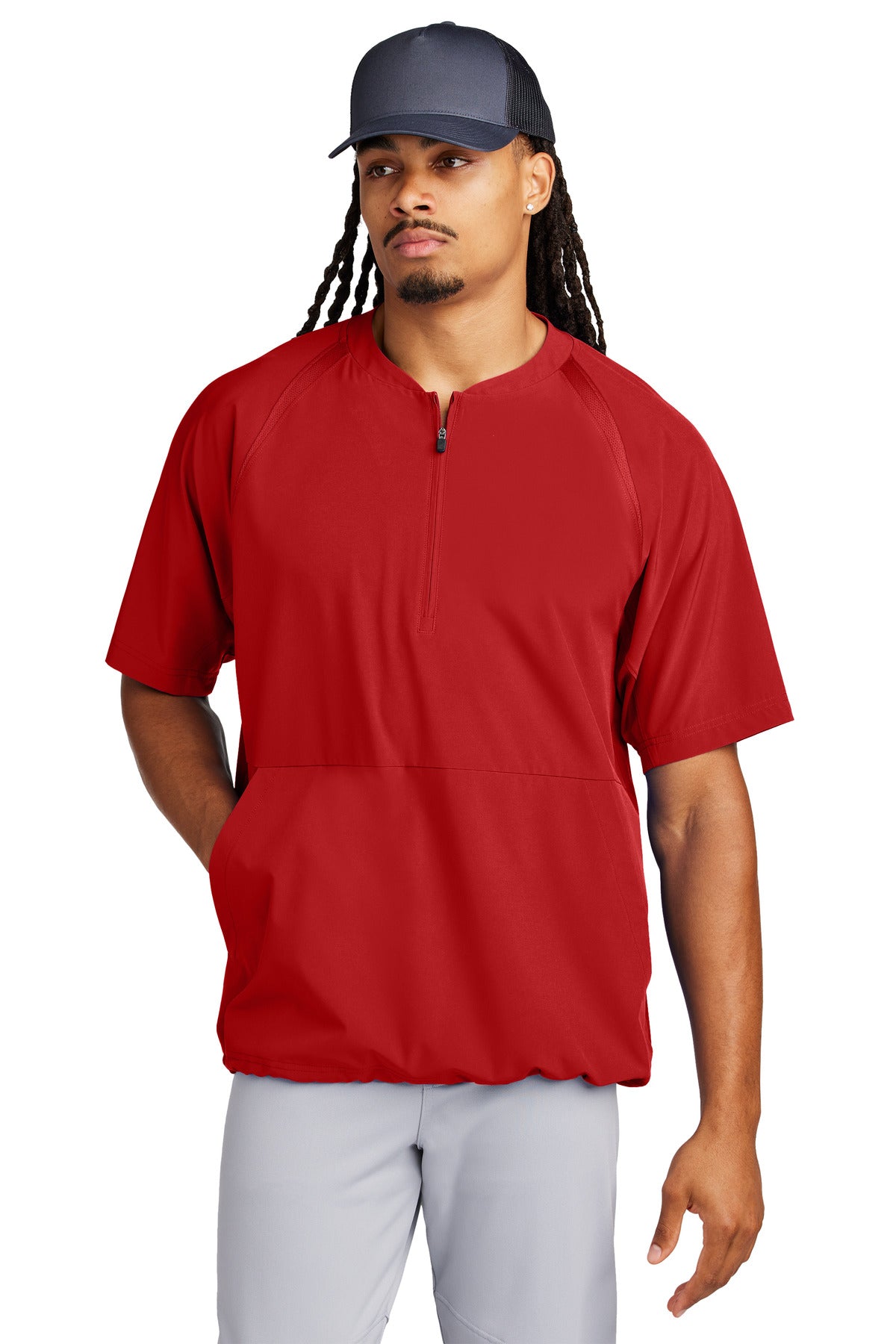 Custom Embroidery or DTF Print - Sport-Tek ®  Repeat 1/2-Zip Short Sleeve Jacket JST489