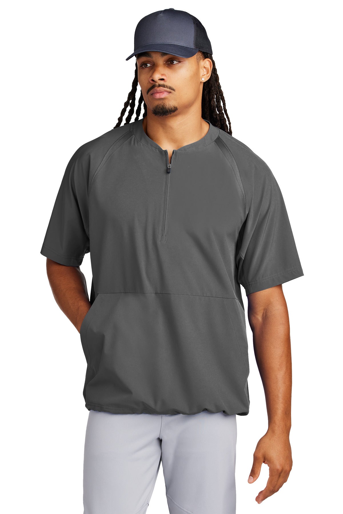 Custom Embroidery or DTF Print - Sport-Tek ®  Repeat 1/2-Zip Short Sleeve Jacket JST489