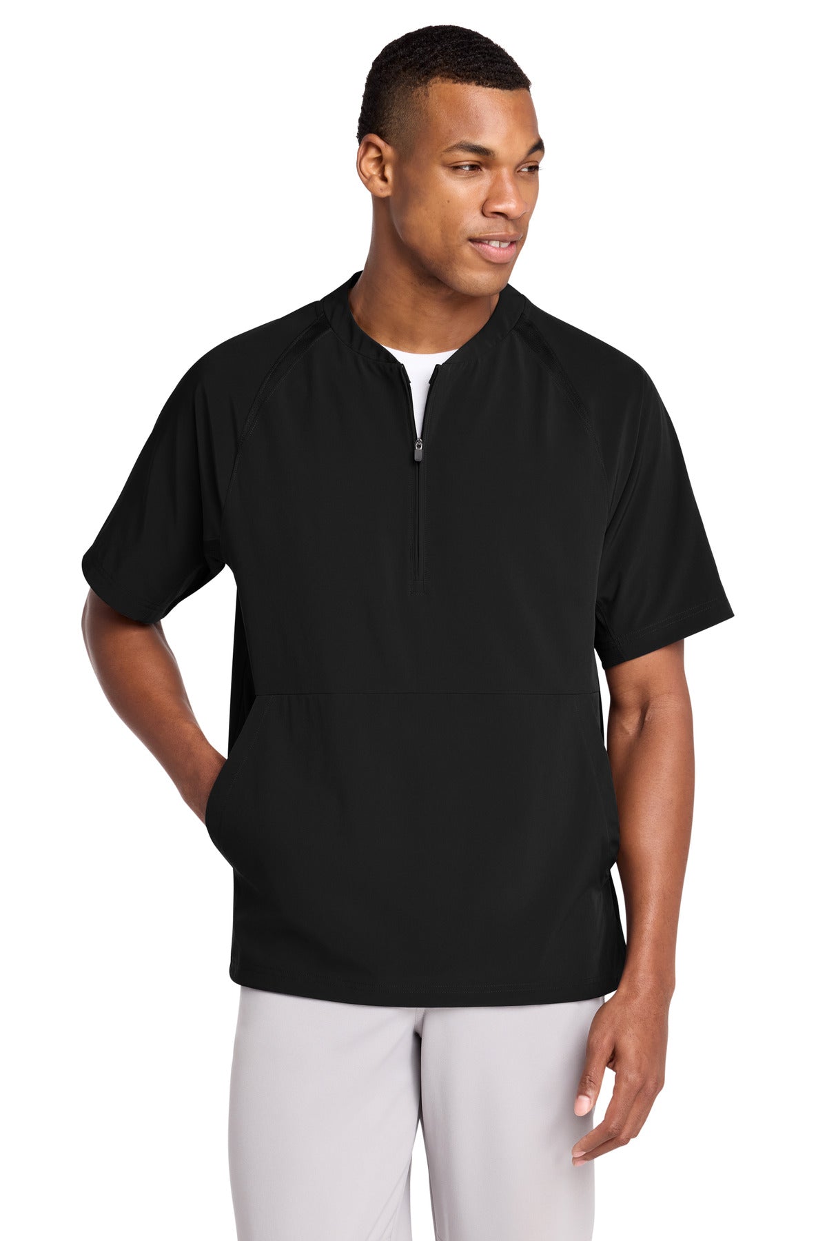 Custom Embroidery or DTF Print - Sport-Tek ®  Repeat 1/2-Zip Short Sleeve Jacket JST489
