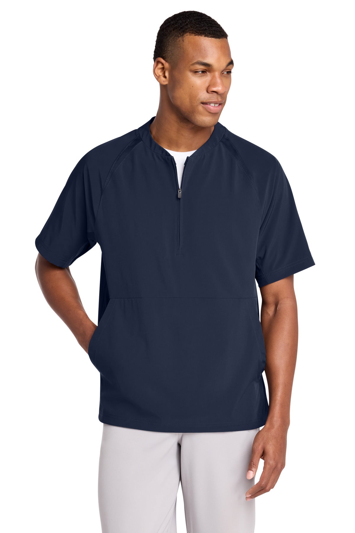 Custom Embroidery or DTF Print - Sport-Tek ®  Repeat 1/2-Zip Short Sleeve Jacket JST489