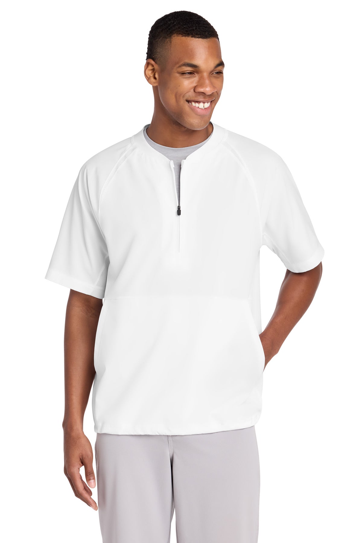 Custom Embroidery or DTF Print - Sport-Tek ®  Repeat 1/2-Zip Short Sleeve Jacket JST489