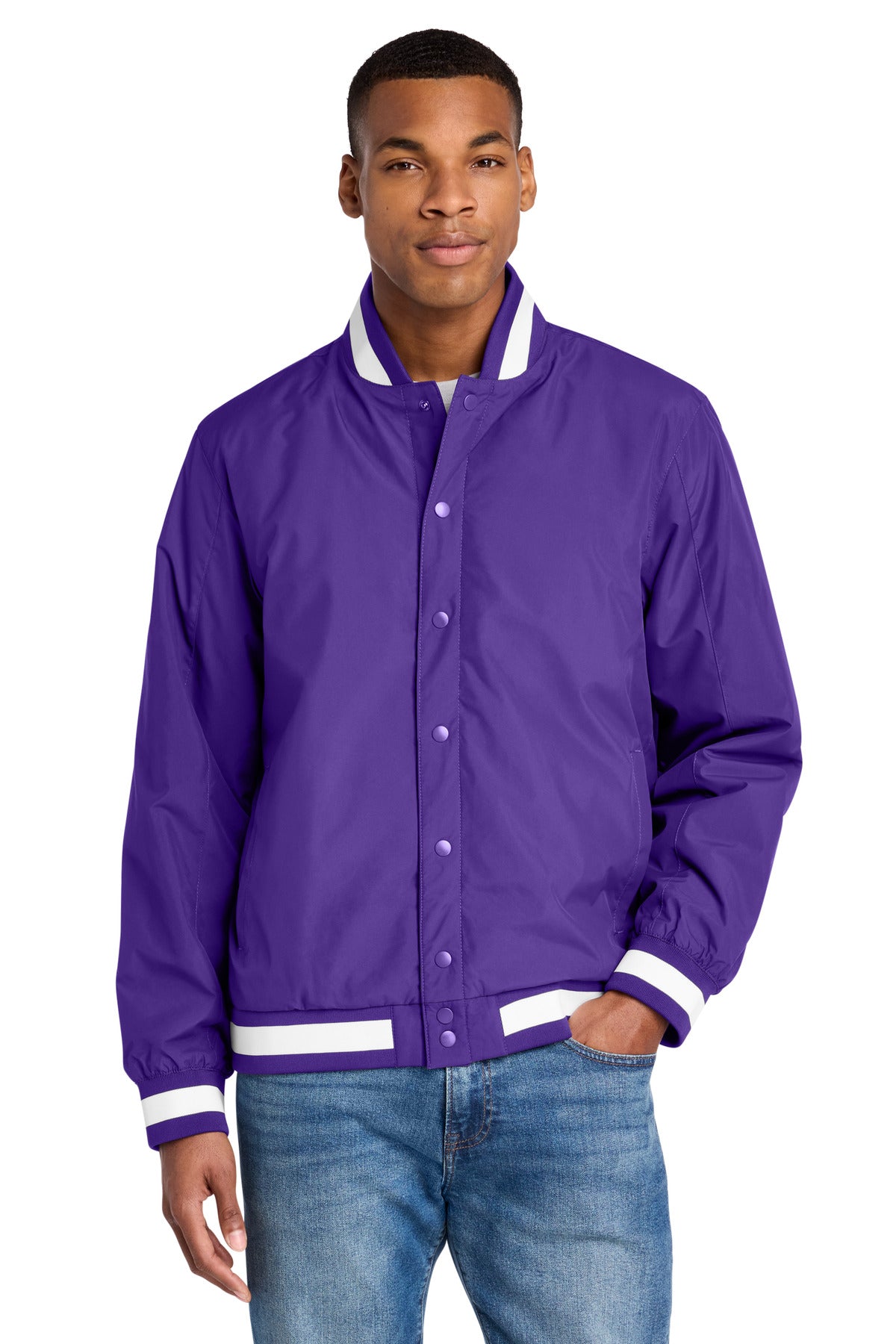 Custom Embroidery or DTF Print - Sport-Tek ®  Insulated Varsity Jacket JST58