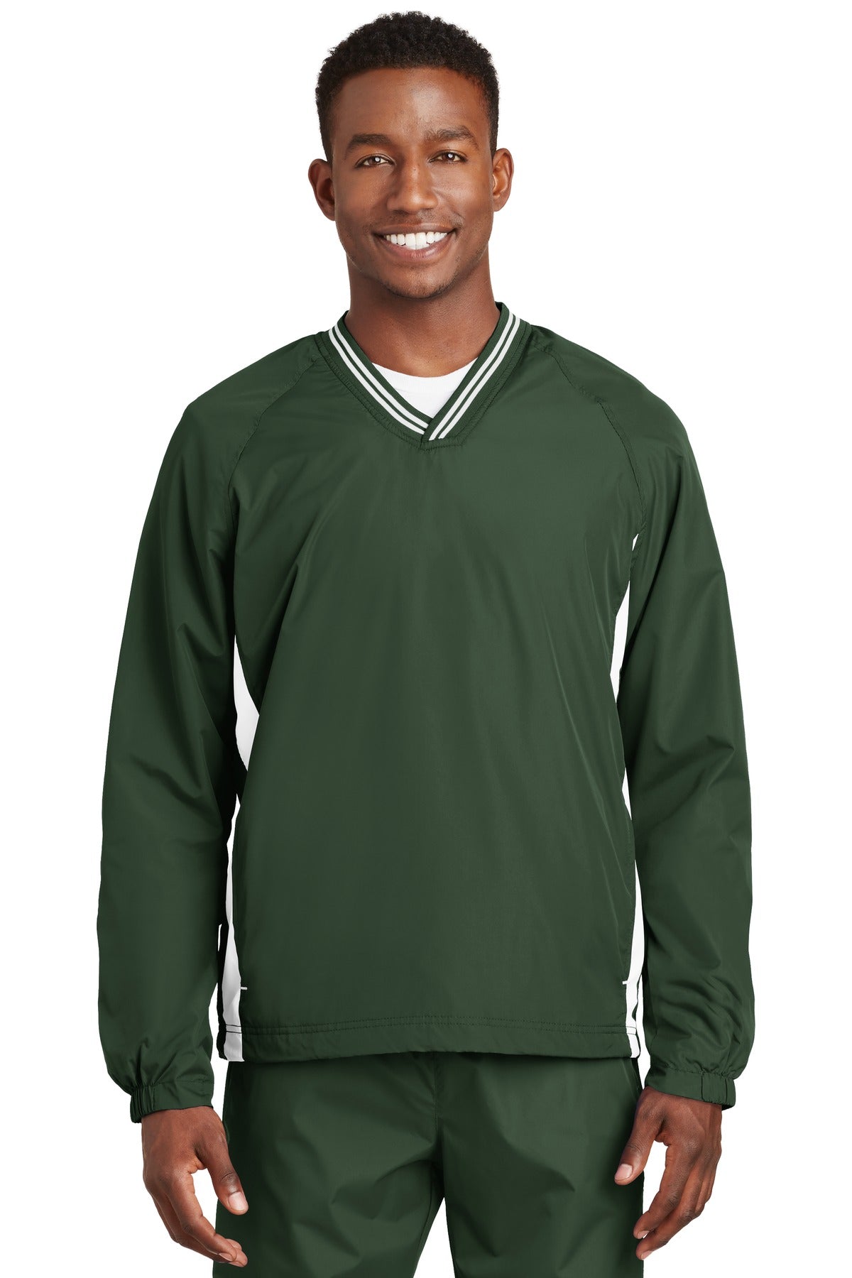 Custom Embroidered - Sport-Tek® Tipped V-Neck Raglan Wind Shirt. JST62