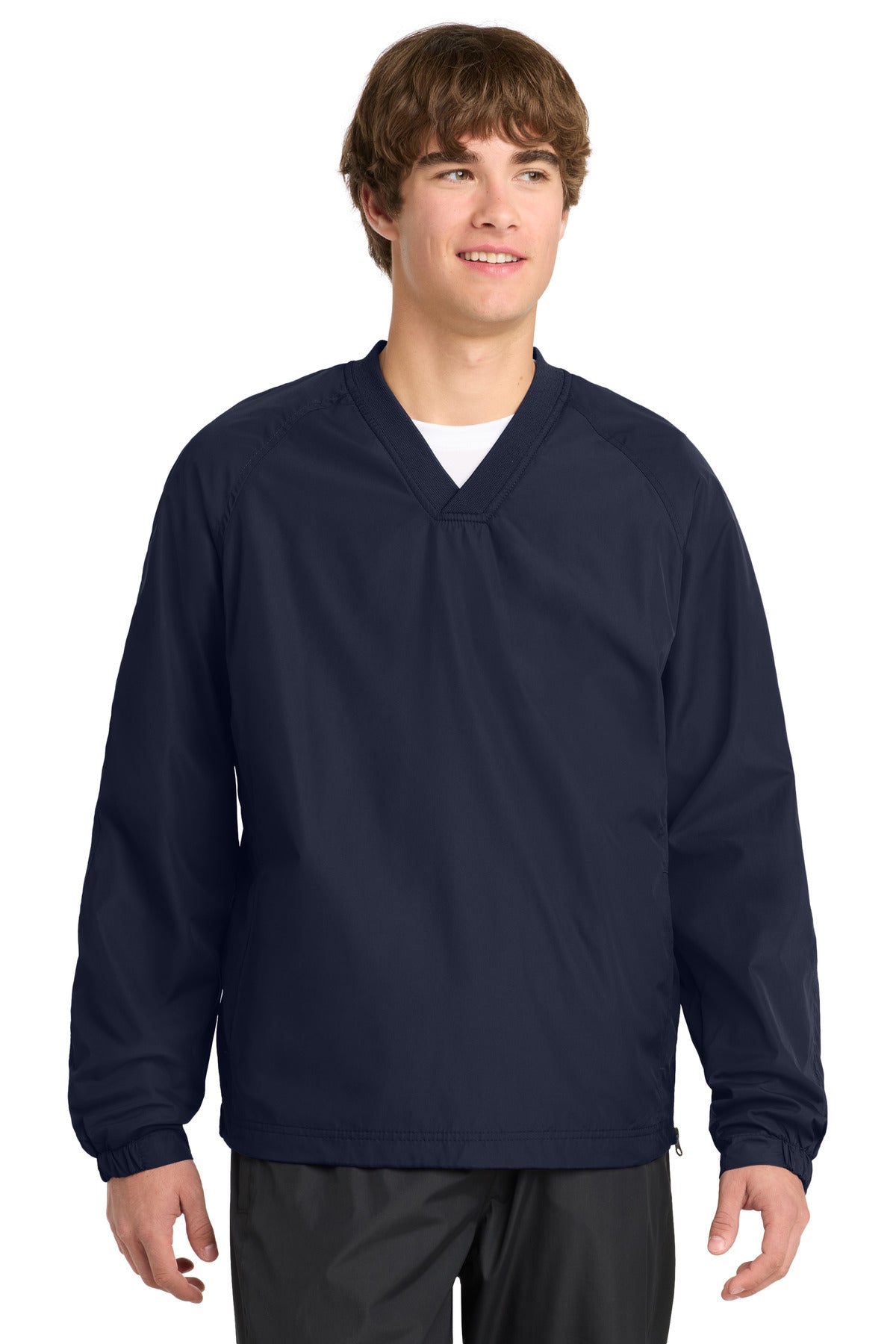 Custom Embroidery or DTF Print - Sport-Tek ®  V-Neck Raglan Wind Shirt. JST72