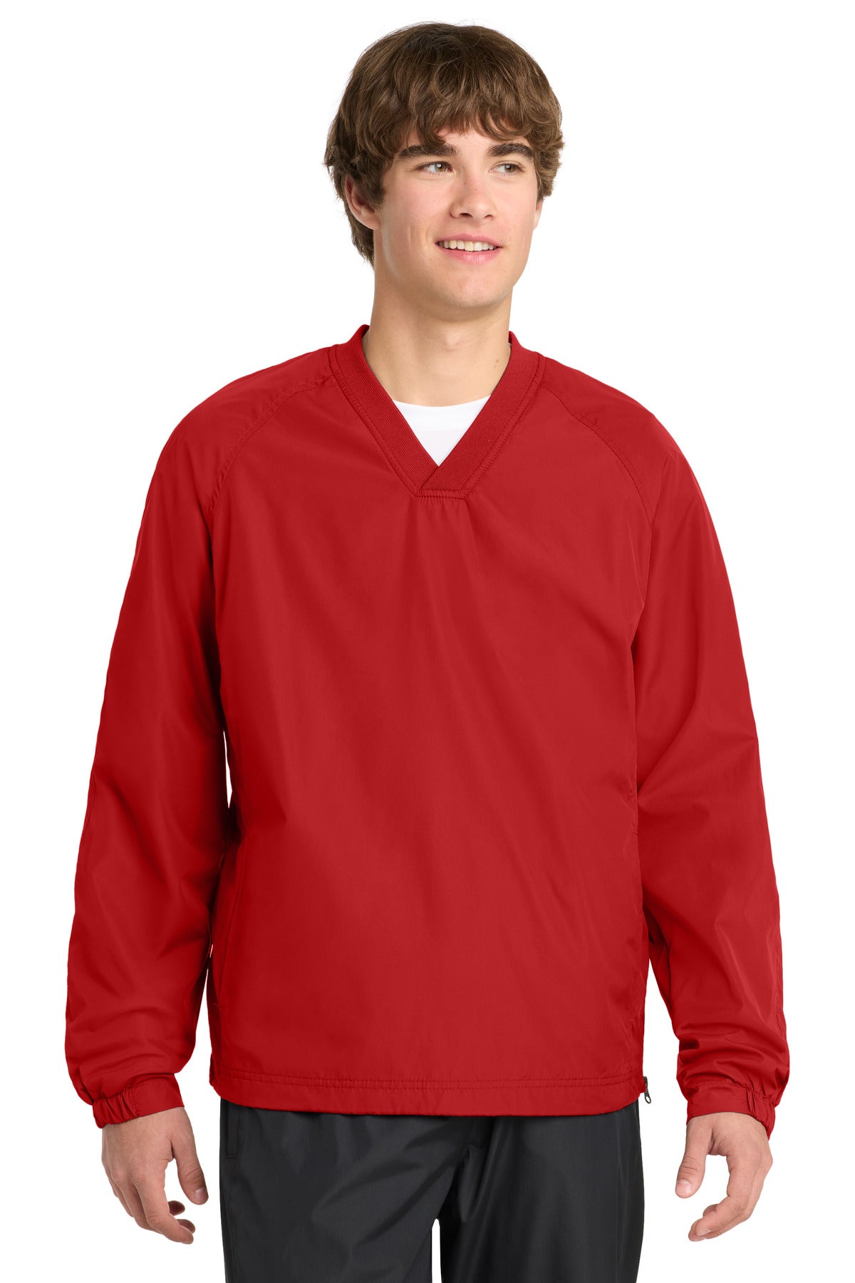 Custom Embroidery or DTF Print - Sport-Tek ®  V-Neck Raglan Wind Shirt. JST72