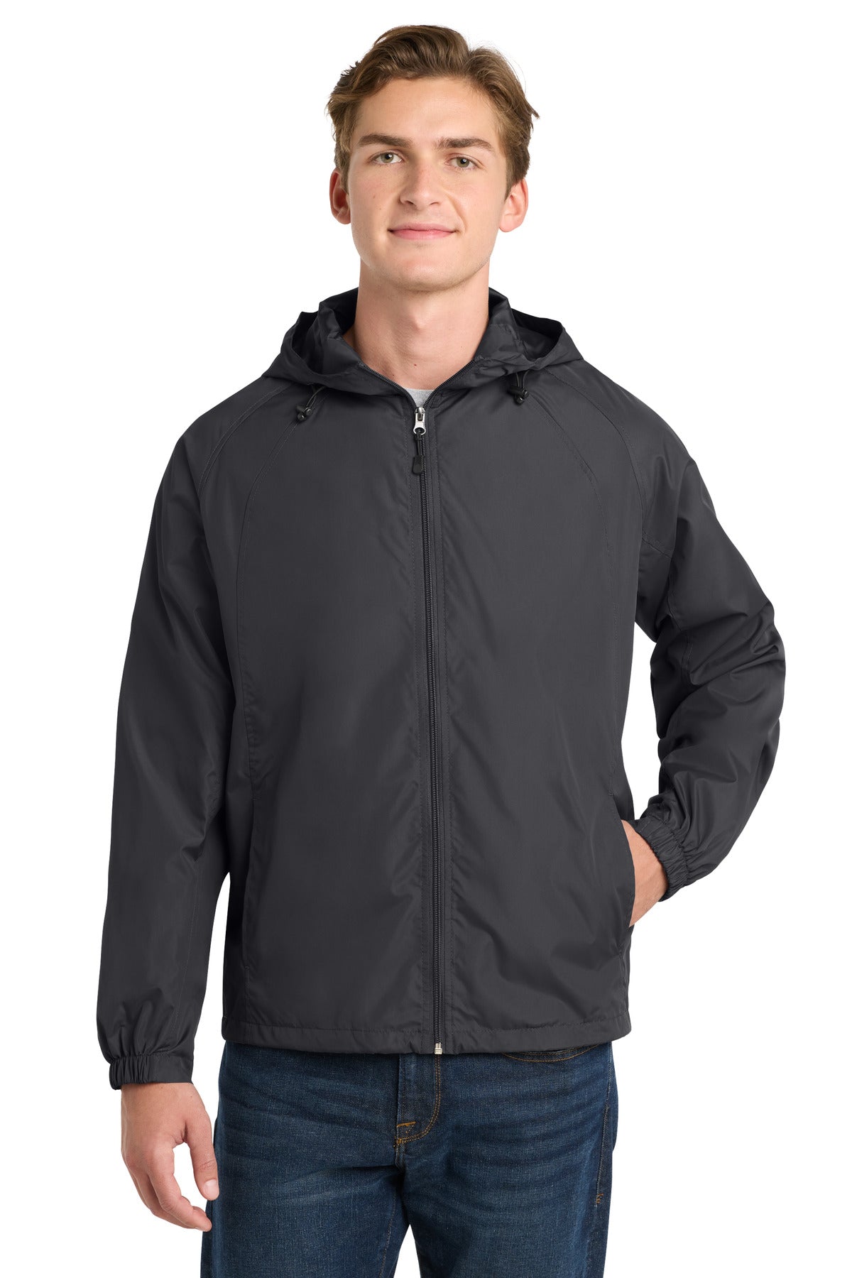 Custom Embroidery or DTF Print - Sport-Tek ®  Hooded Raglan Jacket. JST73