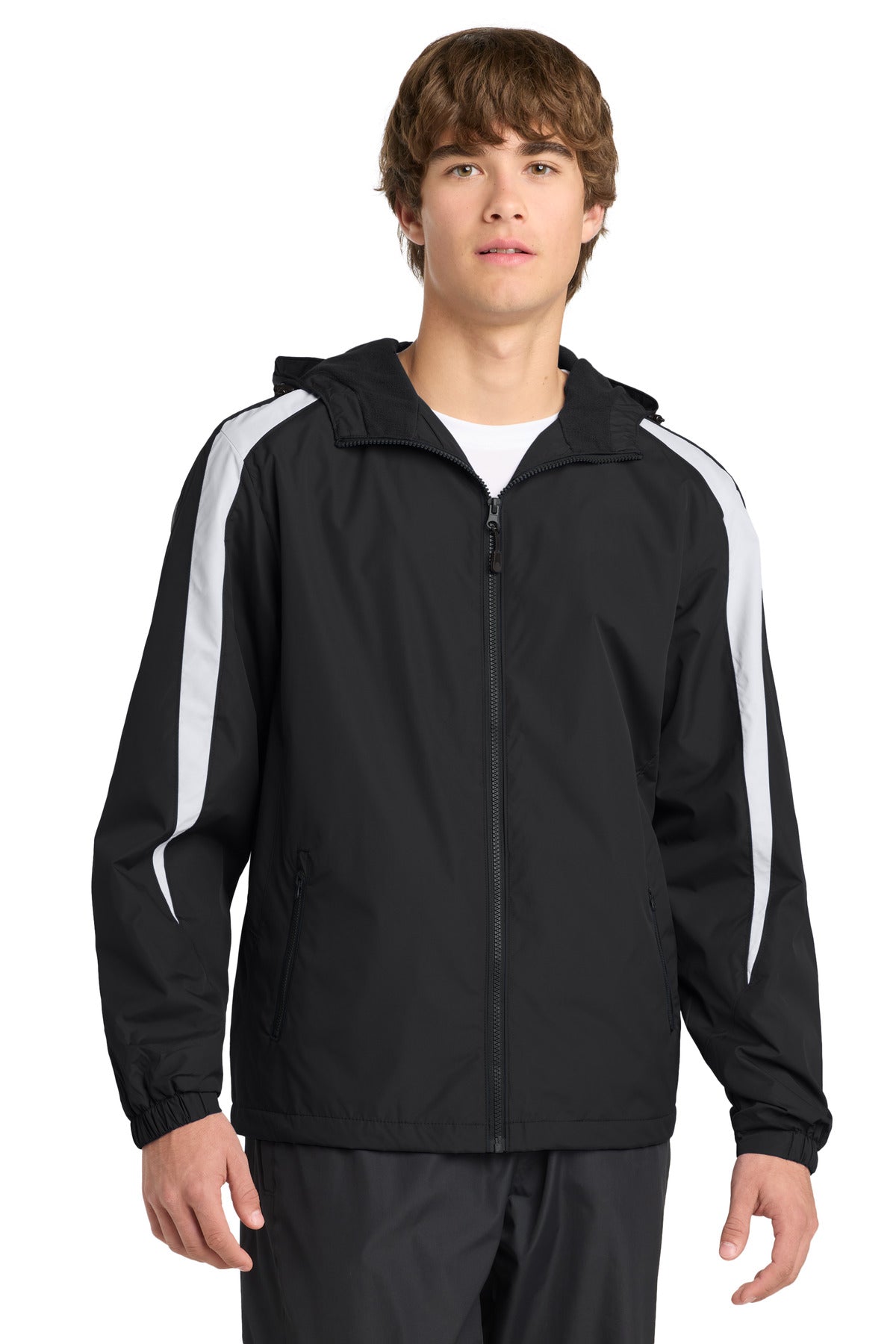 Custom Embroidery or DTF Print - Sport-Tek ®  Fleece-Lined Colorblock Jacket. JST81