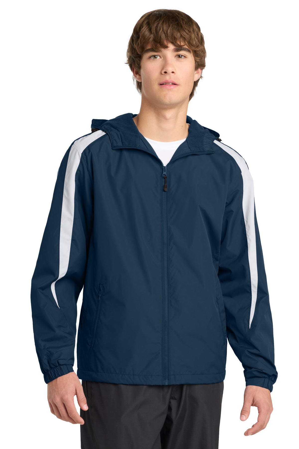 Custom Embroidery or DTF Print - Sport-Tek ®  Fleece-Lined Colorblock Jacket. JST81