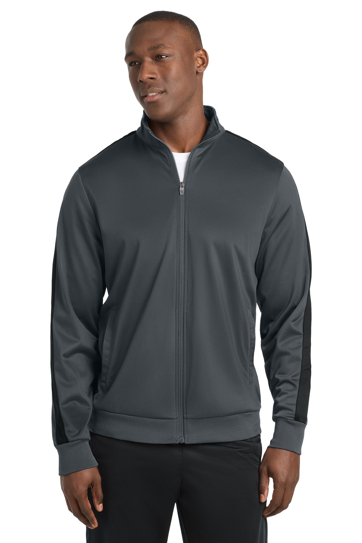 Custom Embroidery or DTF Print - Sport-Tek  ®  Tricot Sleeve Stripe Track Jacket. JST94