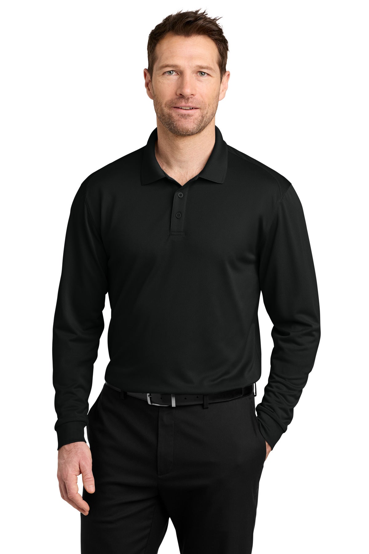 Custom Embroidery or DTF Print - Port Authority ®  Wearever Performance Pique Long Sleeve Polo K240LS