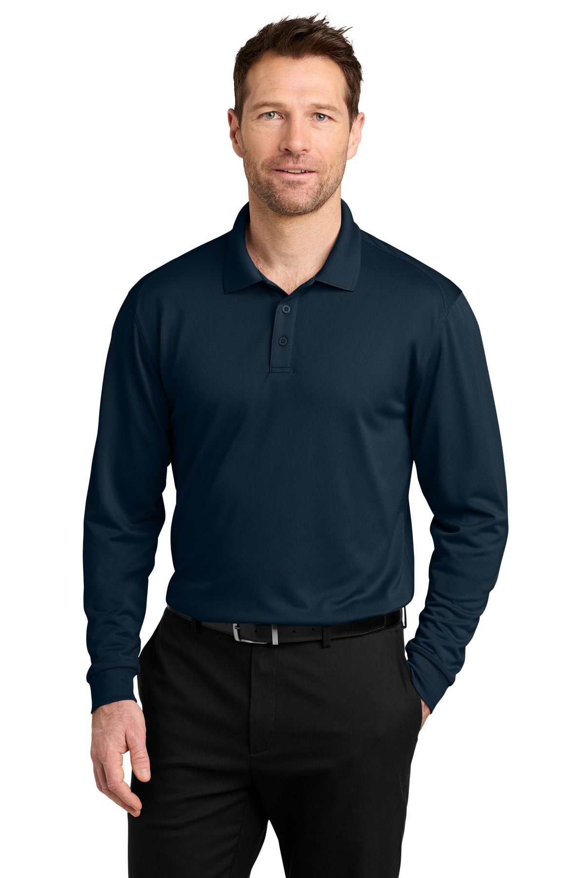Custom Embroidery or DTF Print - Port Authority ®  Wearever Performance Pique Long Sleeve Polo K240LS