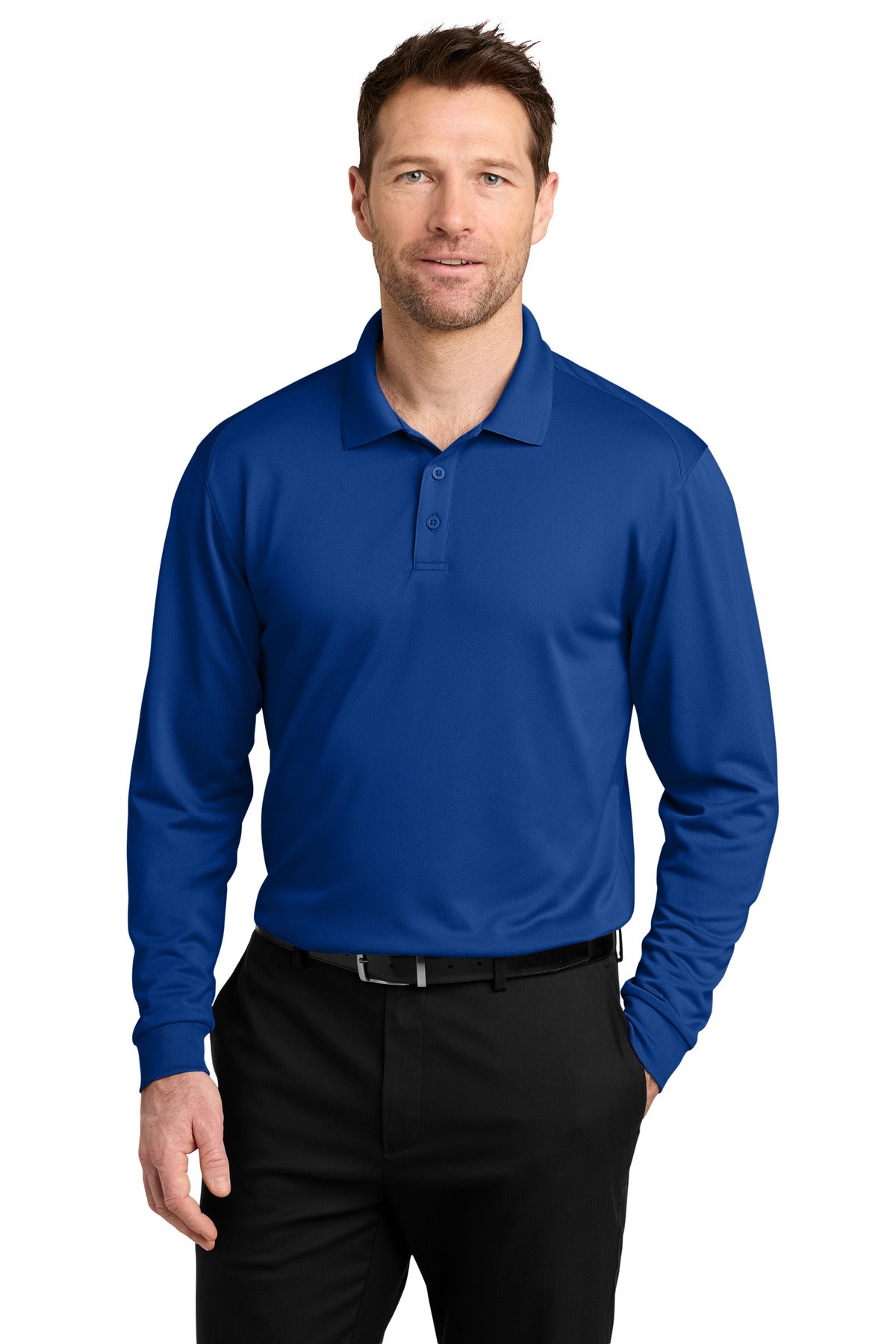 Custom Embroidery or DTF Print - Port Authority ®  Wearever Performance Pique Long Sleeve Polo K240LS