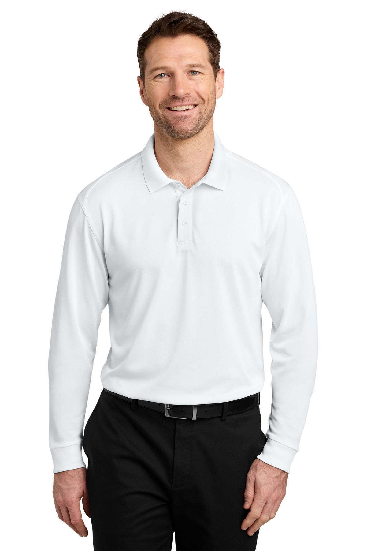 Custom Embroidery or DTF Print - Port Authority ®  Wearever Performance Pique Long Sleeve Polo K240LS