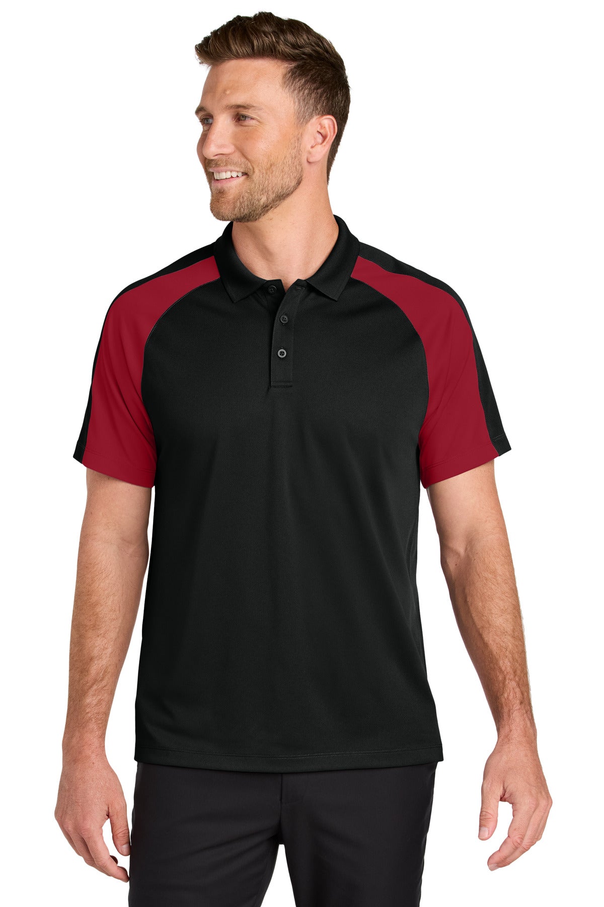 Custom Embroidery or DTF Print - Port Authority ®  Wearever Performance Pique Colorblock Polo K247