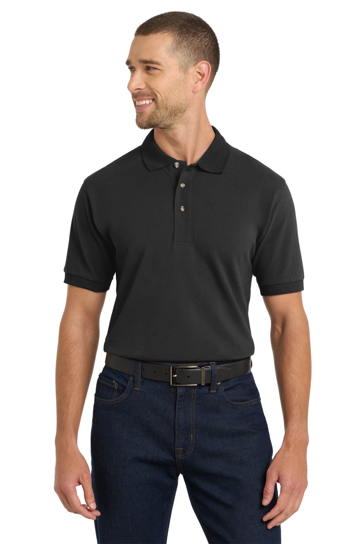 Custom Embroidery or DTF Print - Port Authority ®  Heavyweight Cotton Pique Polo.  K420