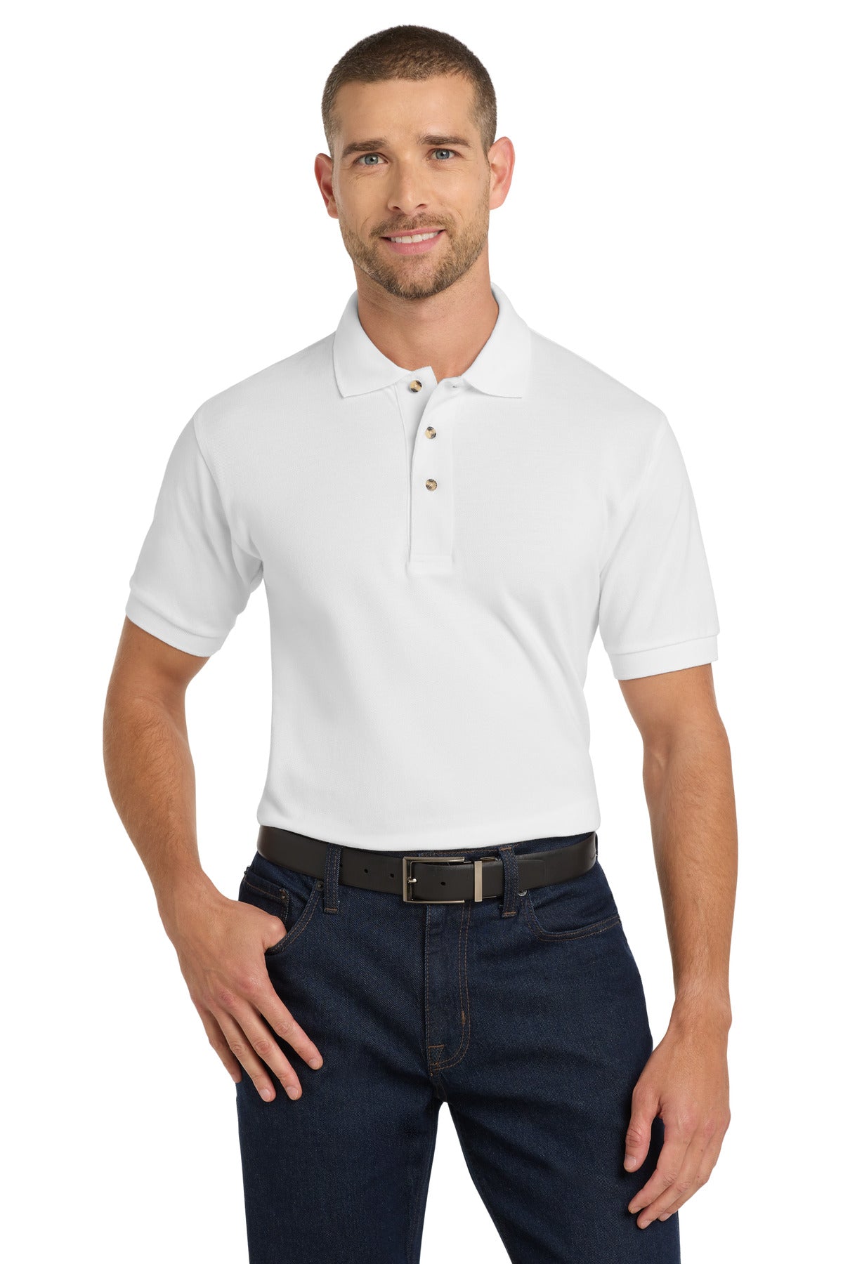 Custom Embroidery or DTF Print - Port Authority ®  Heavyweight Cotton Pique Polo.  K420