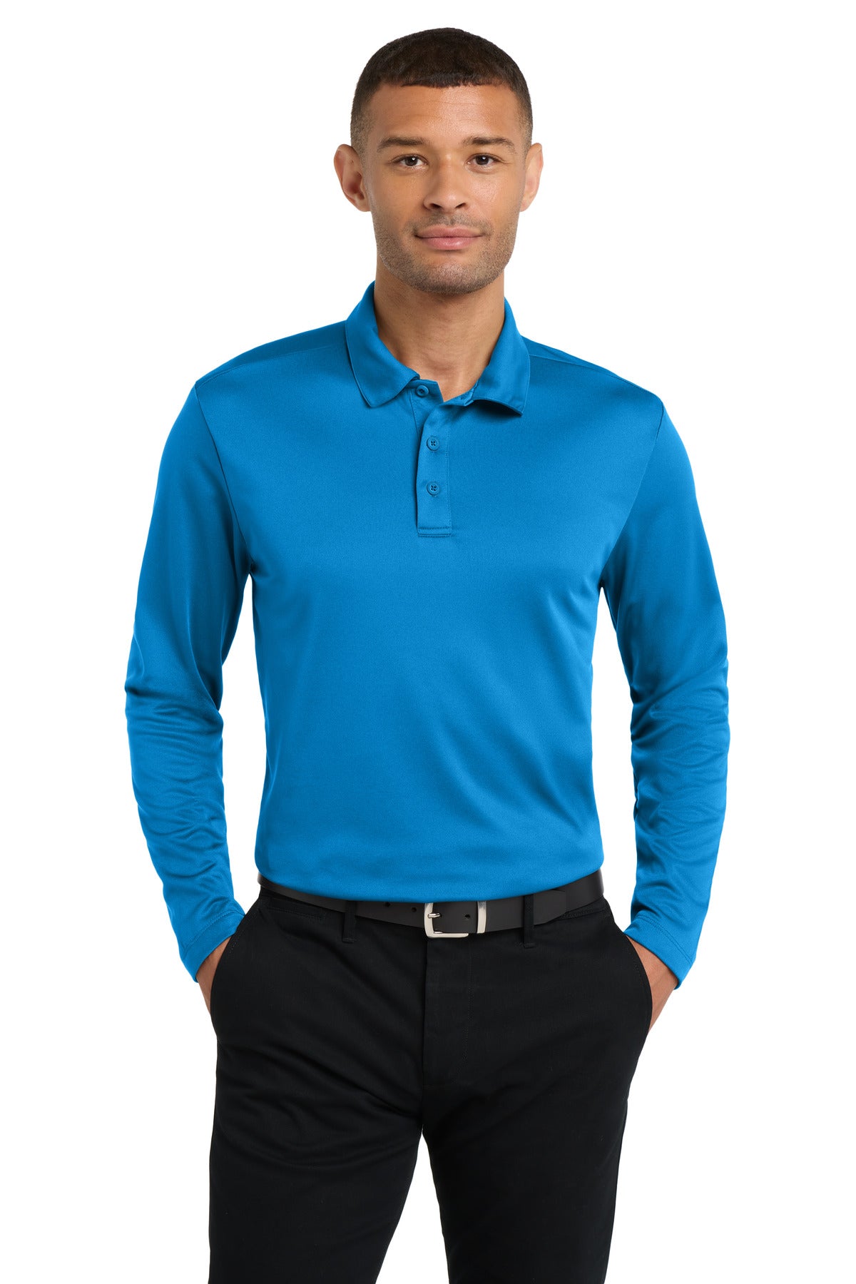Custom Embroidery or DTF Print - Port Authority ®  Silk Touch™ Performance Long Sleeve Polo. K540LS