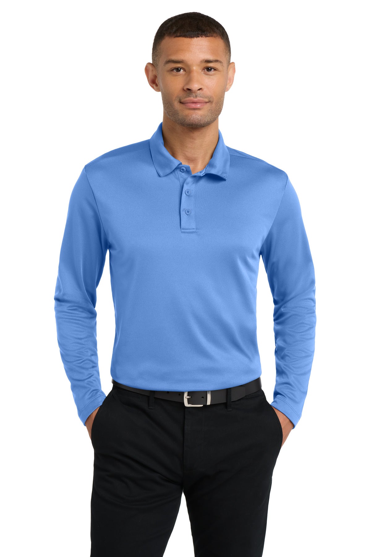 Custom Embroidery or DTF Print - Port Authority ®  Silk Touch™ Performance Long Sleeve Polo. K540LS