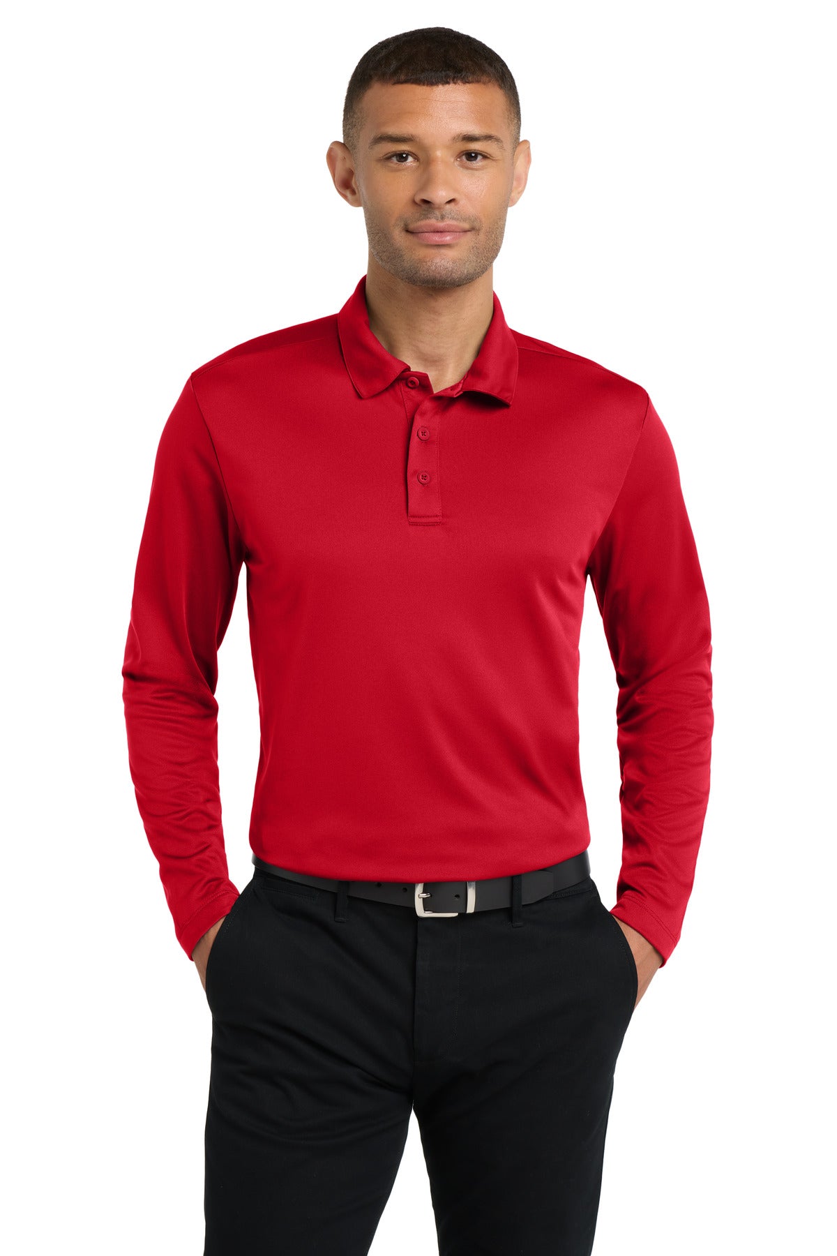 Custom Embroidered - Port Authority© Silk Touch© Performance Long Sleeve Polo. K540LS