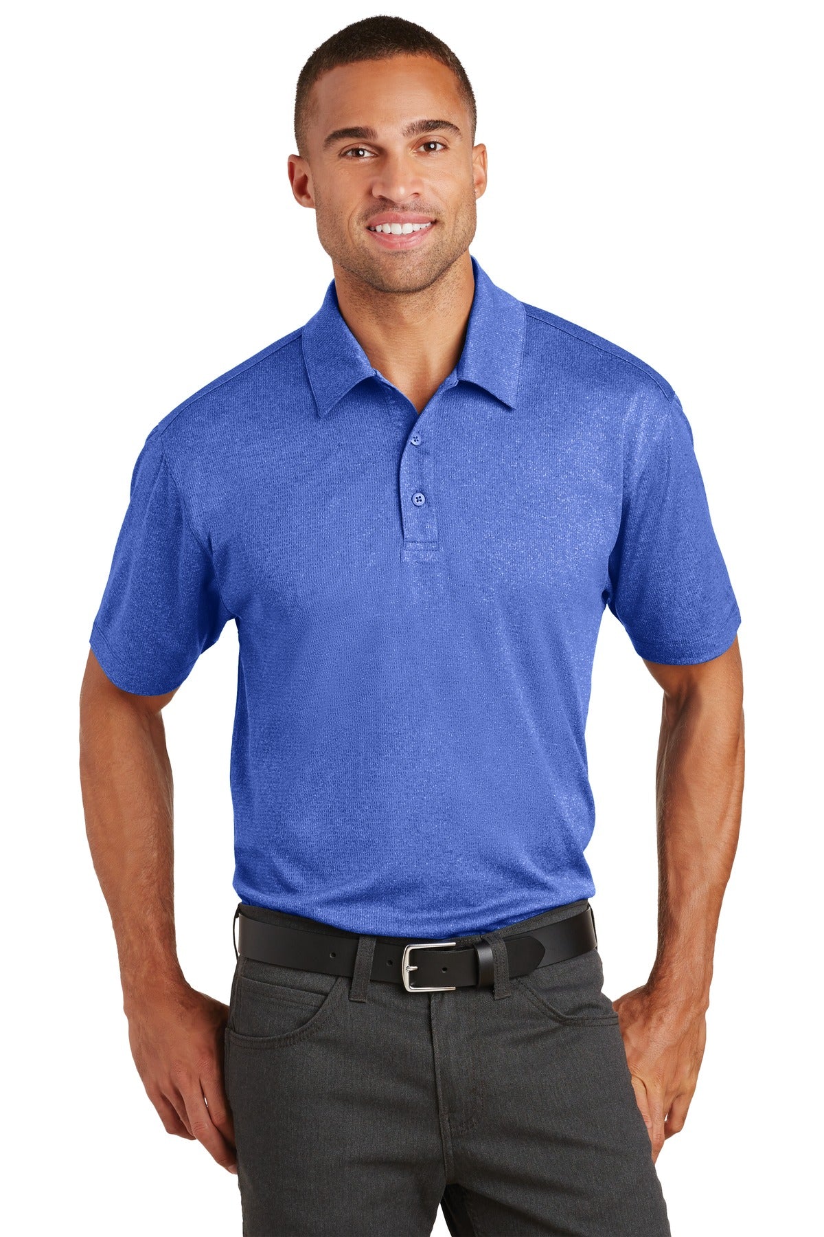 Custom Embroidery or DTF Print - Port Authority ®  Trace Heather Polo. K576