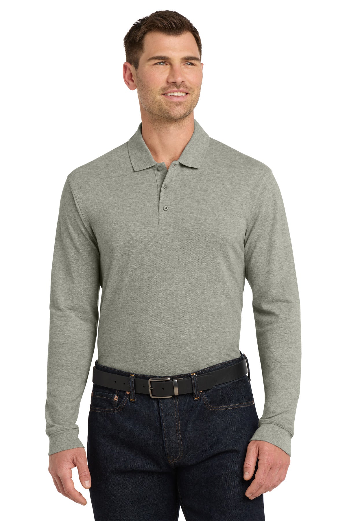 Custom Embroidery or DTF Print - Port Authority ®  EZCotton ®  Long Sleeve Polo. K8000LS