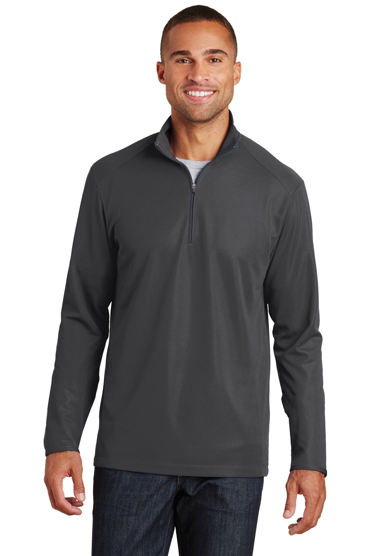 Custom Embroidery or DTF Print - Port Authority ®  Pinpoint Mesh 1/2-Zip. K806