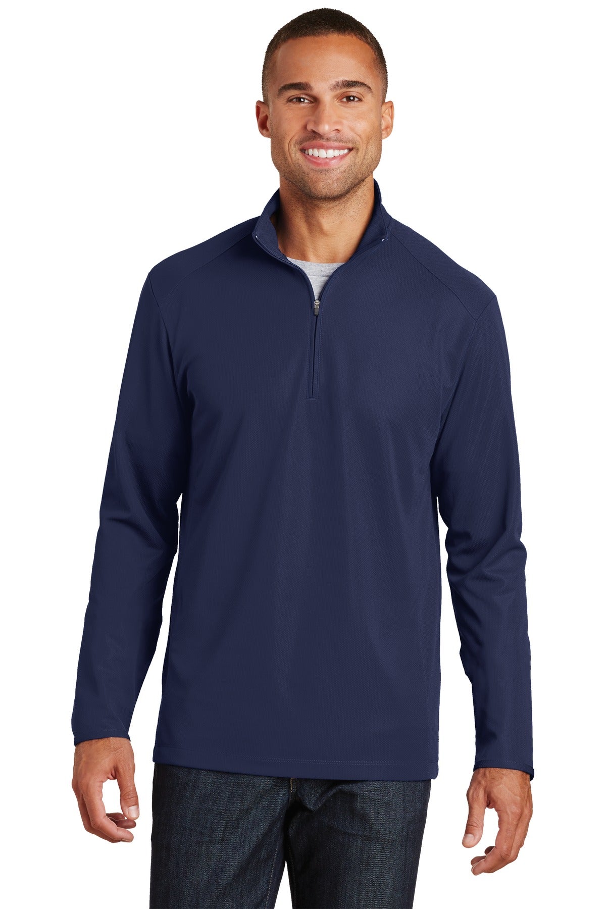 Custom Embroidery or DTF Print - Port Authority ®  Pinpoint Mesh 1/2-Zip. K806