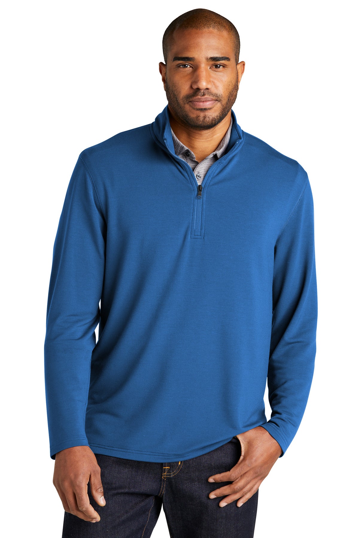 Custom Embroidery or DTF Print - Port Authority ®  Microterry 1/4-Zip Pullover K825