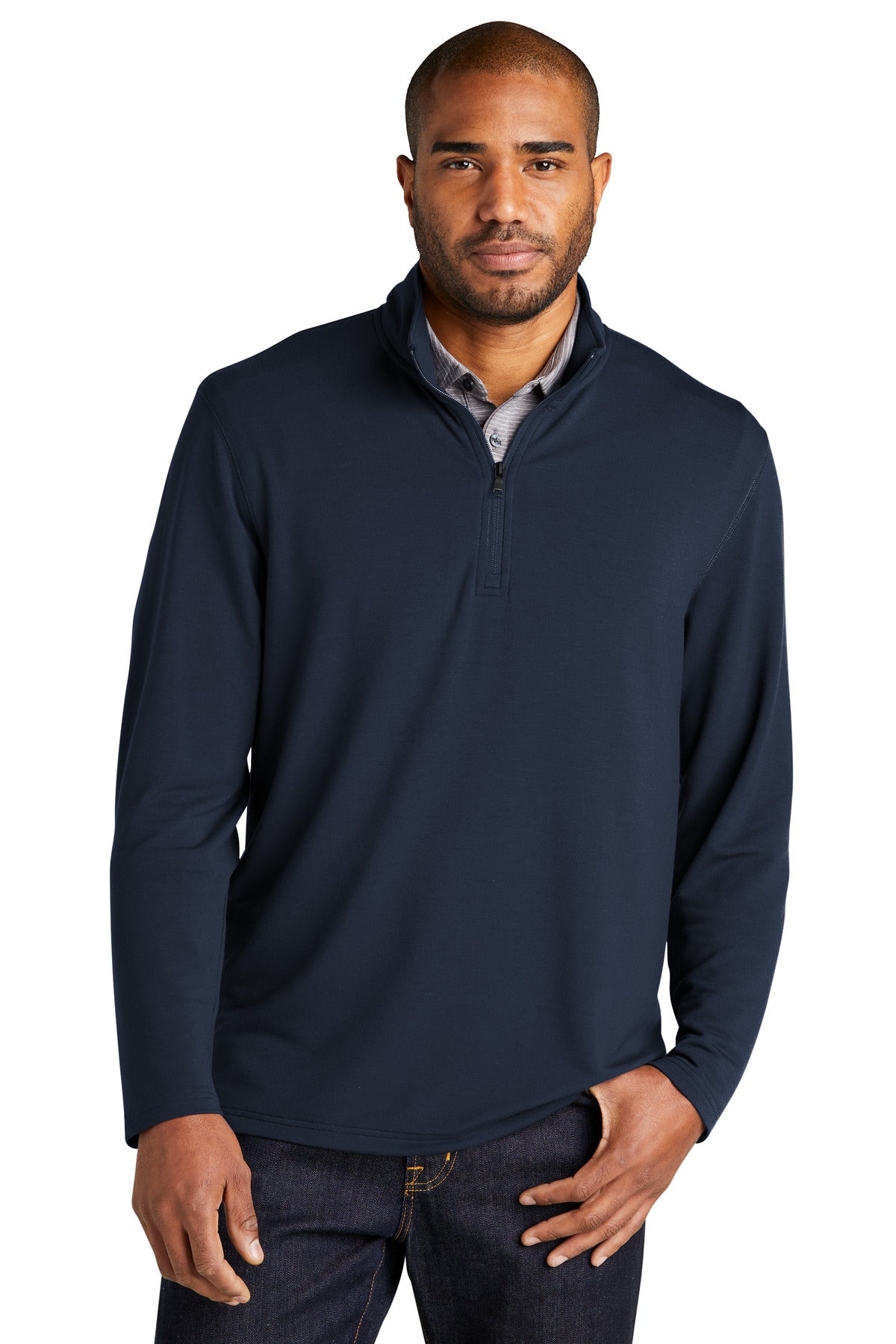 Custom Embroidery or DTF Print - Port Authority ®  Microterry 1/4-Zip Pullover K825