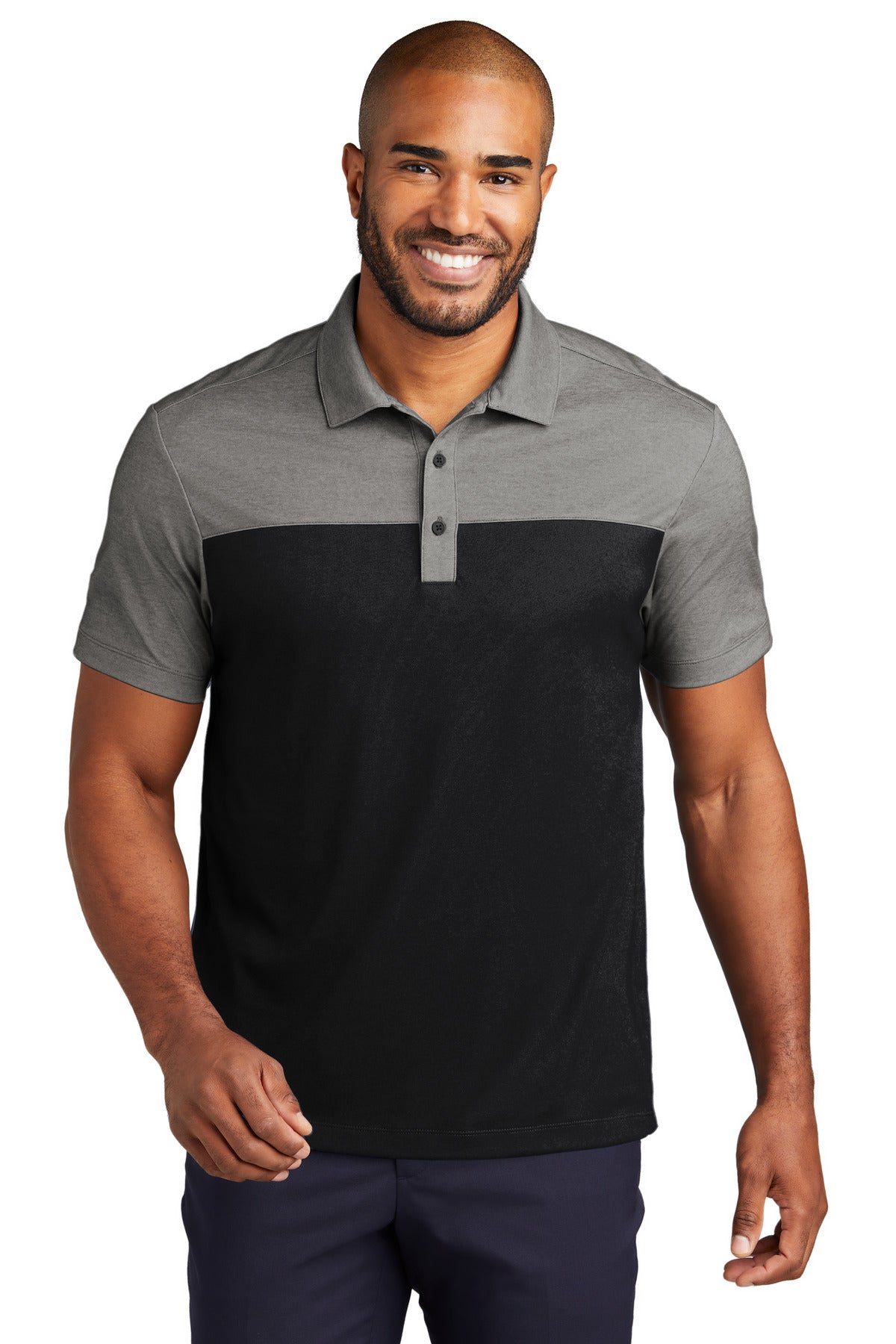 Custom Embroidered - Port Authority© Fine Pique Blend Blocked Polo K831