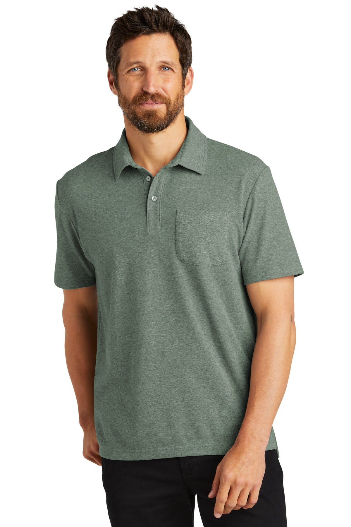 Custom Embroidered - Port Authority© C-FREE© Cotton Blend Pique Pocket Polo K868