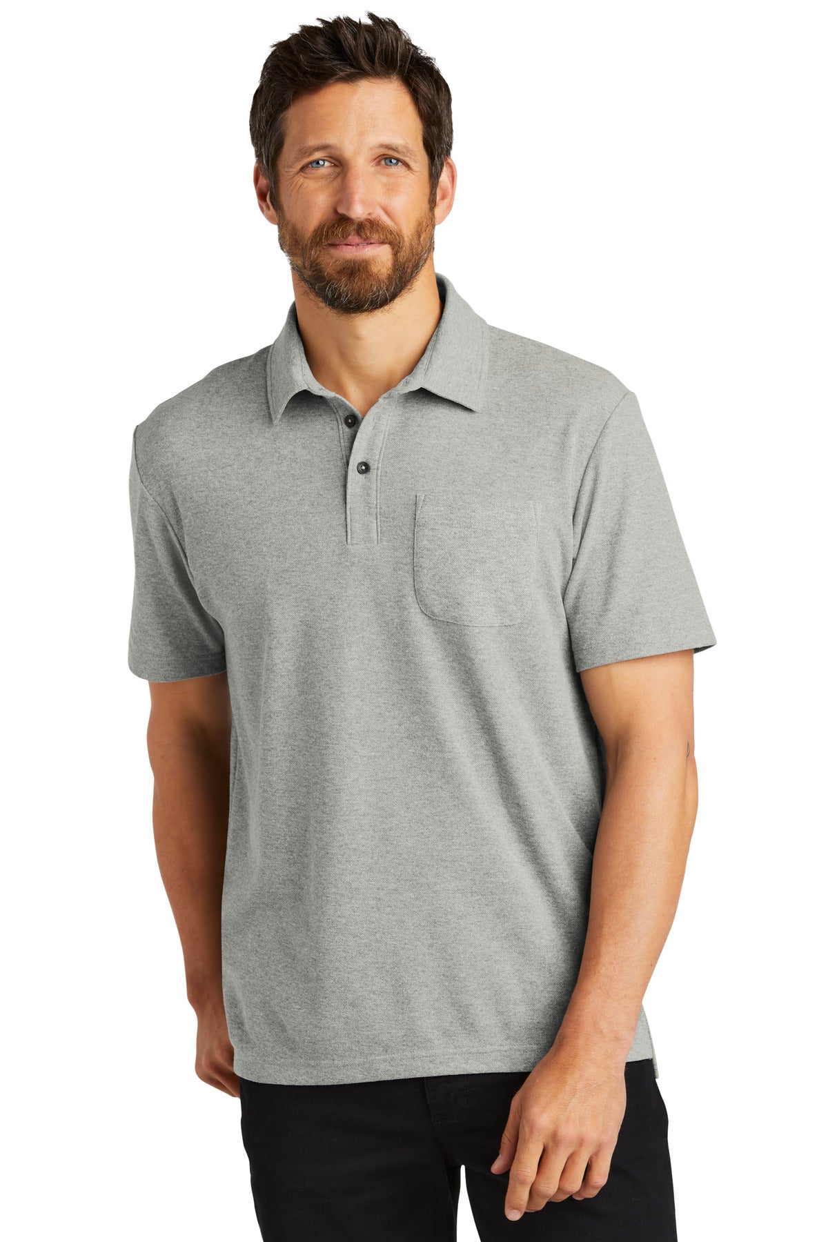 Custom Embroidered - Port Authority© C-FREE© Cotton Blend Pique Pocket Polo K868
