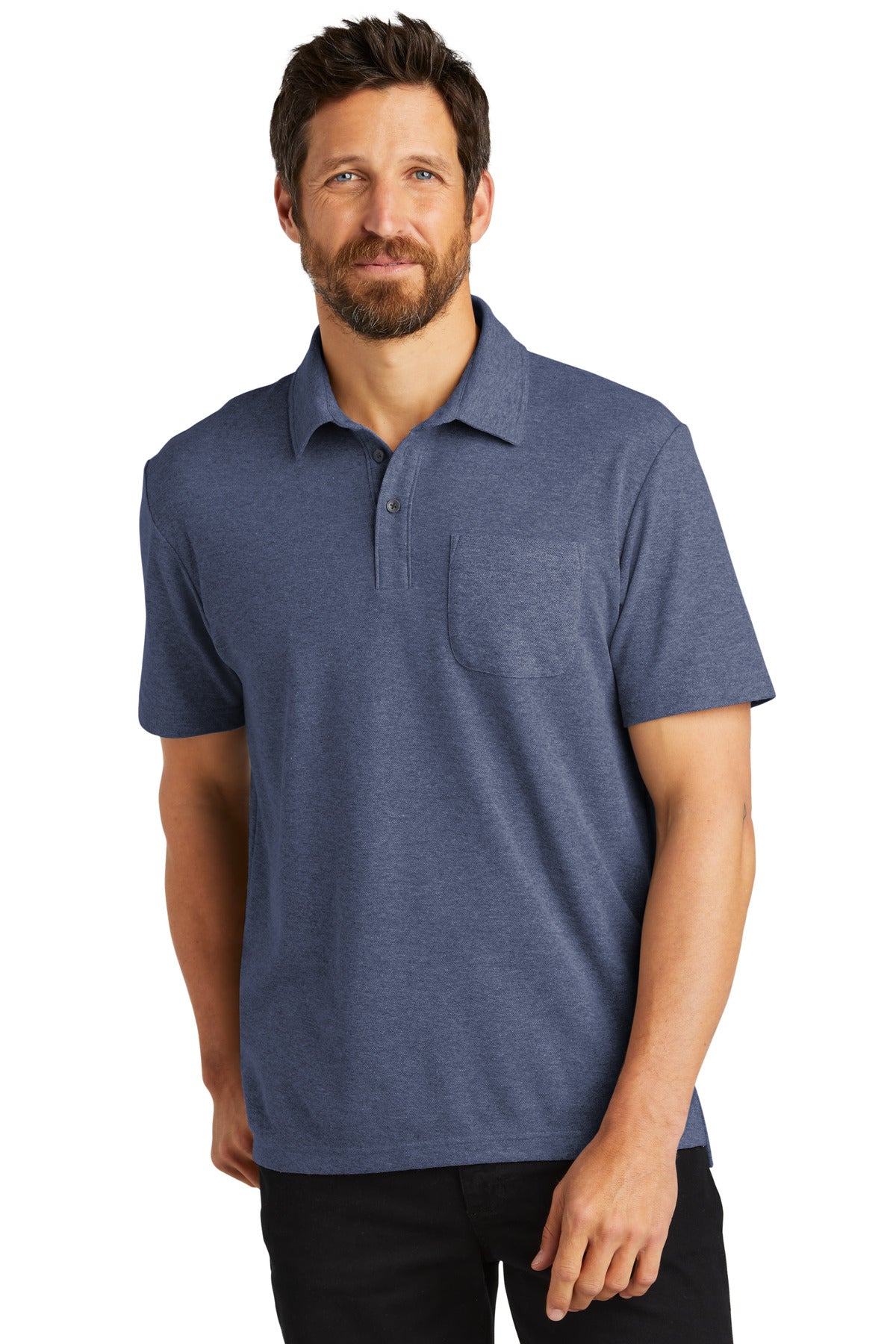 Custom Embroidered - Port Authority© C-FREE© Cotton Blend Pique Pocket Polo K868