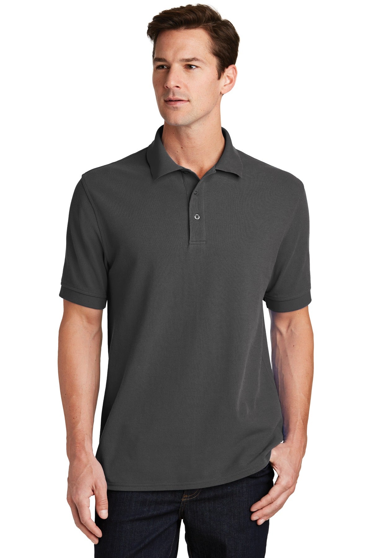 Custom Embroidered - Port & Co ™  Combed Ring Spun Pique Polo. KP1500