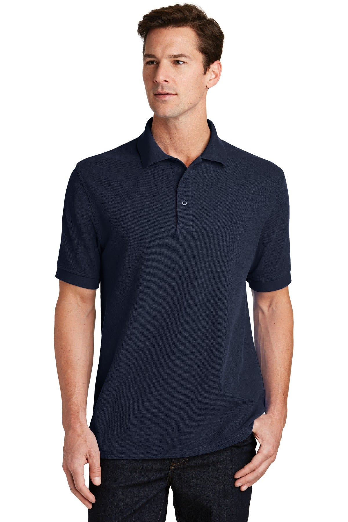 Custom Embroidered - Port & Co ™  Combed Ring Spun Pique Polo. KP1500