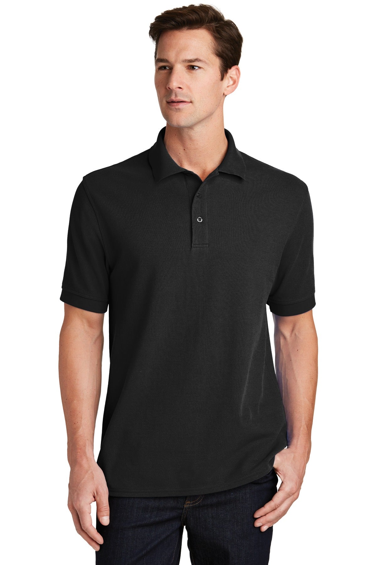 Custom Embroidered - Port & Co ™  Combed Ring Spun Pique Polo. KP1500