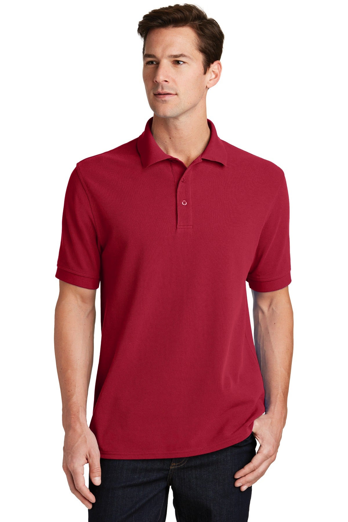 Custom Embroidered - Port & Co ™  Combed Ring Spun Pique Polo. KP1500