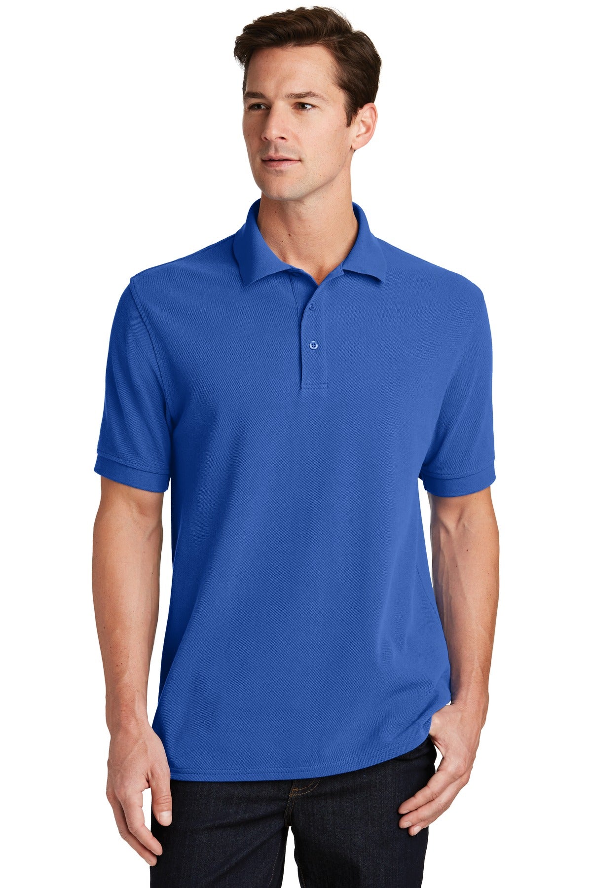 Custom Embroidered - Port & Co ™  Combed Ring Spun Pique Polo. KP1500
