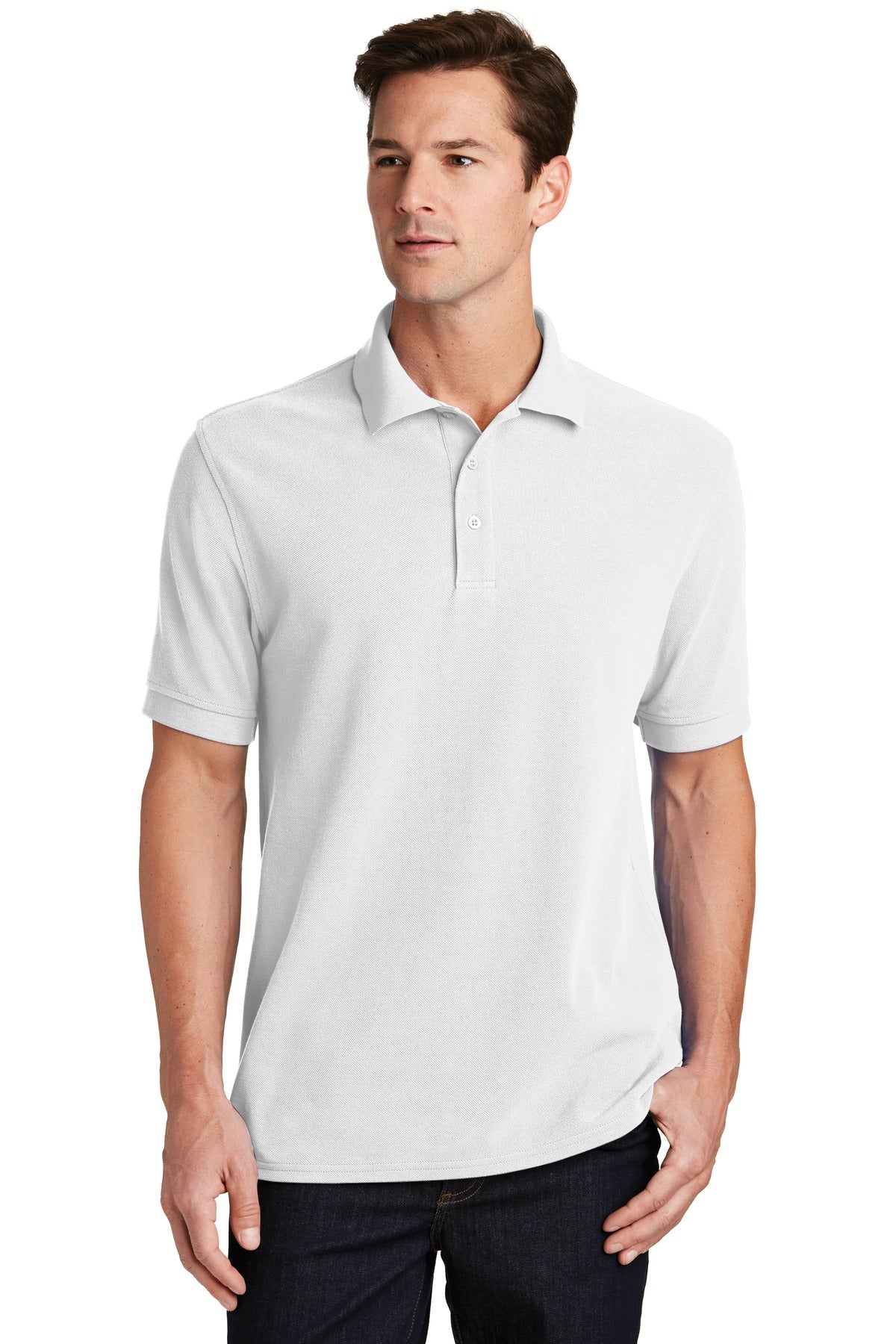 Custom Embroidered - Port & Co ™  Combed Ring Spun Pique Polo. KP1500