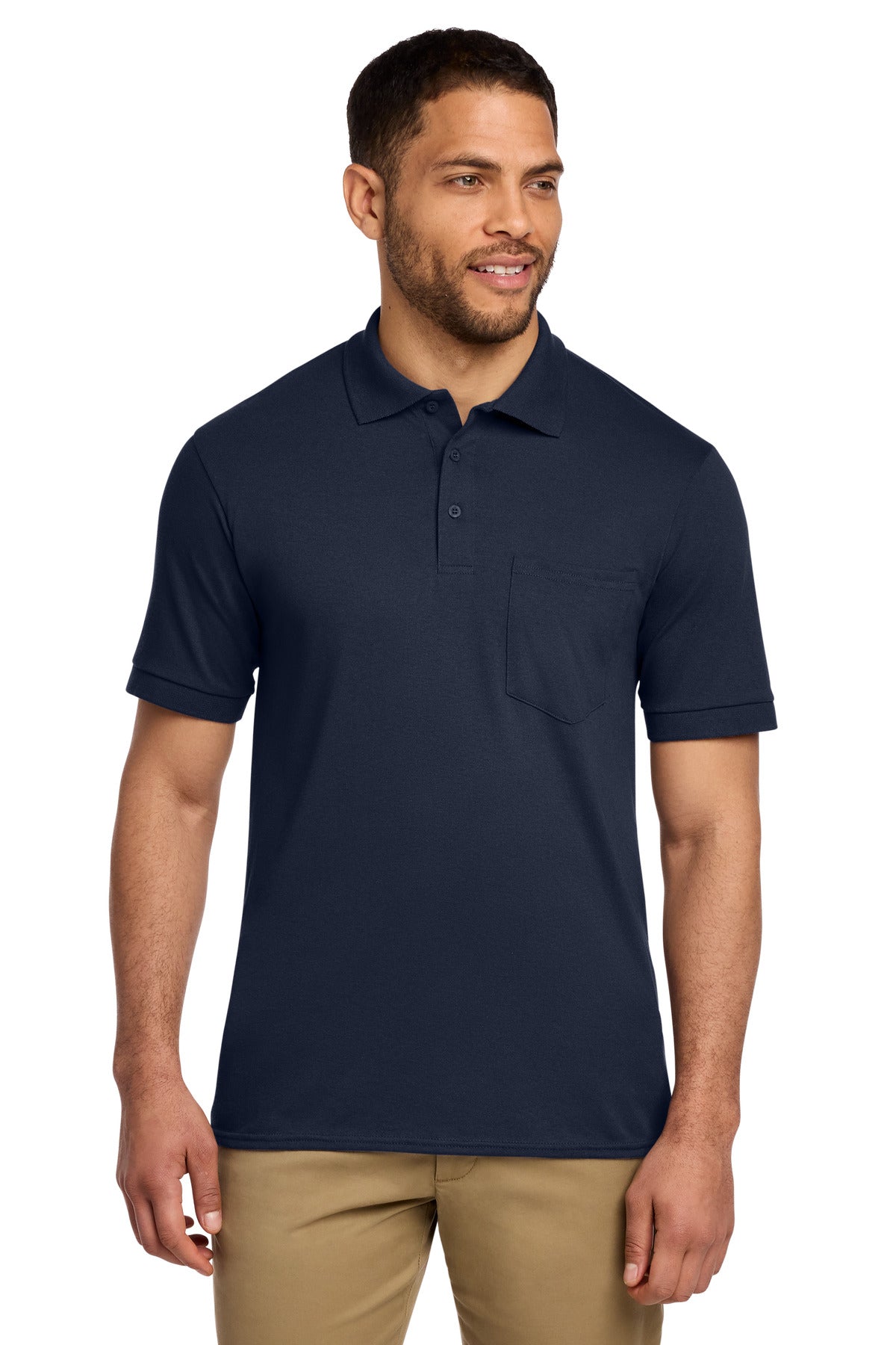 Custom Embroidery or DTF Print - Port & Co ®  Core Blend Jersey Knit Pocket Polo. KP55P