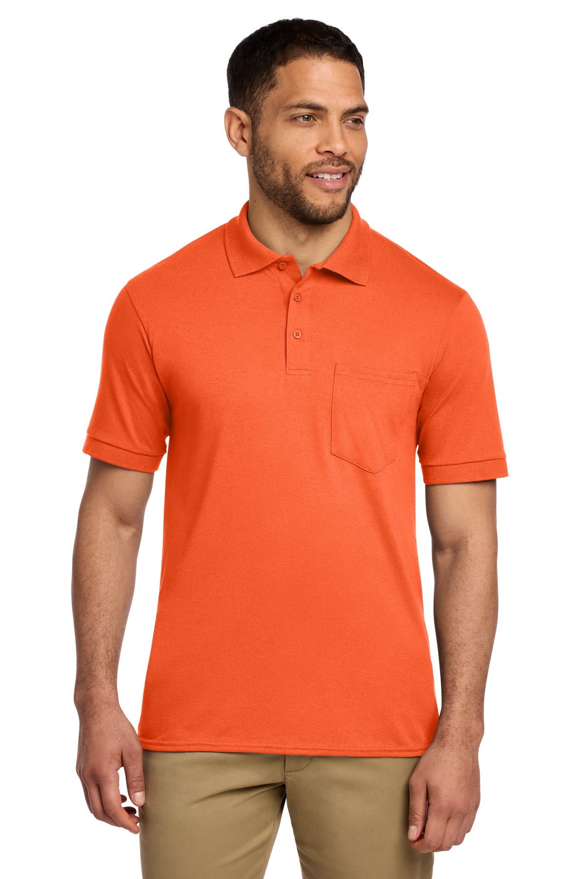 Custom Embroidery or DTF Print - Port & Co ®  Core Blend Jersey Knit Pocket Polo. KP55P