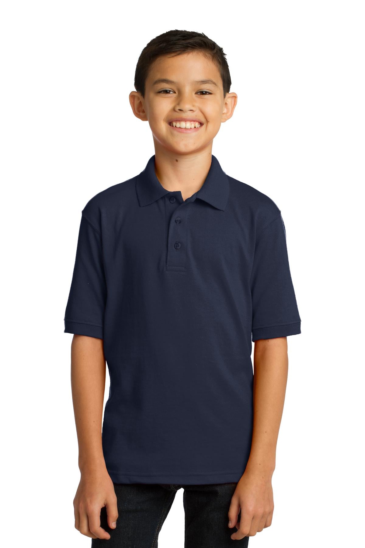 Custom Embroidered - Hillcrest Huskies - Port & Company® Youth Core Blend Jersey Knit Polo. KP55Y