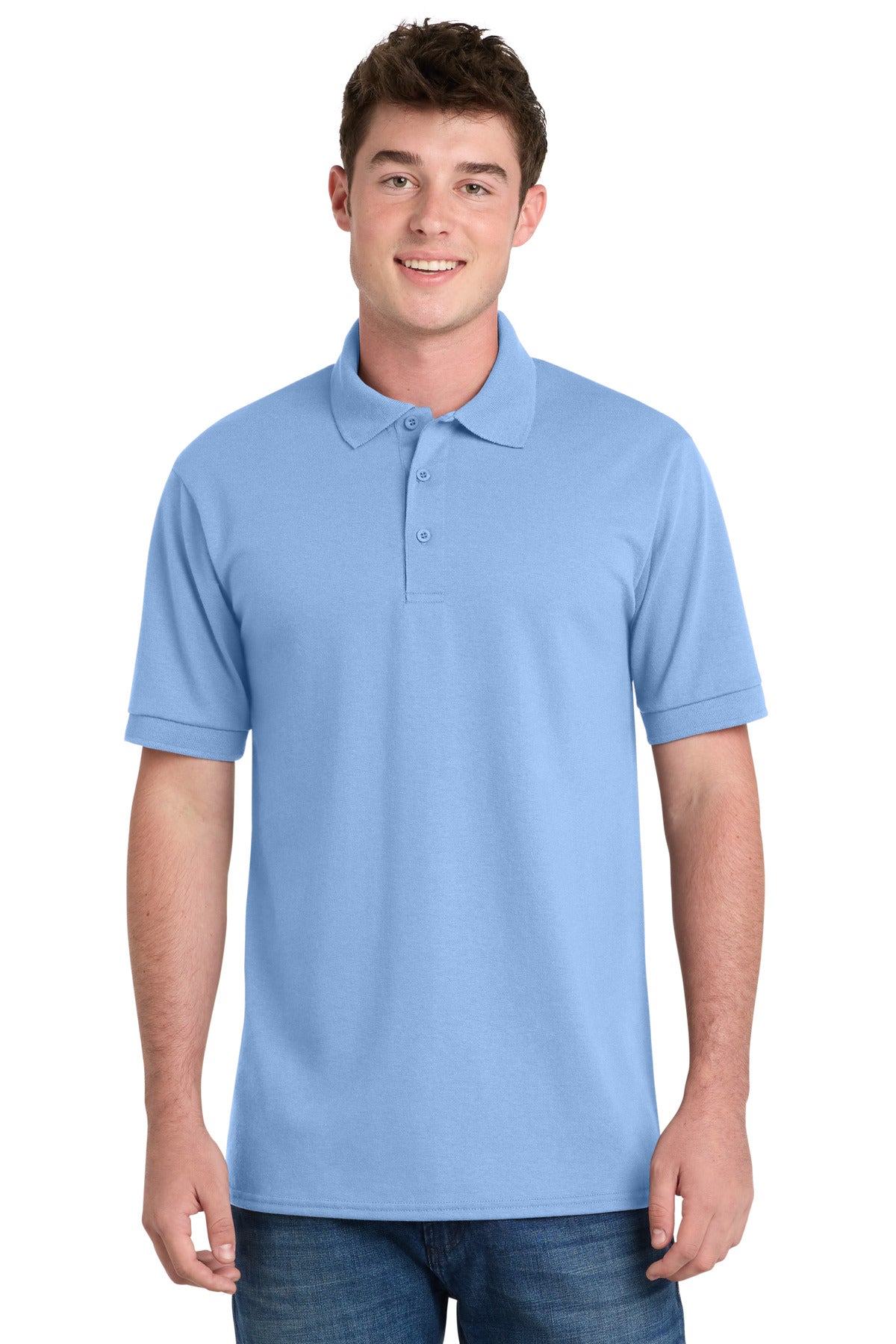 Custom Embroidery or DTF Print - Port & Co™ Tall Core Blend Jersey Knit Polo. KP55T